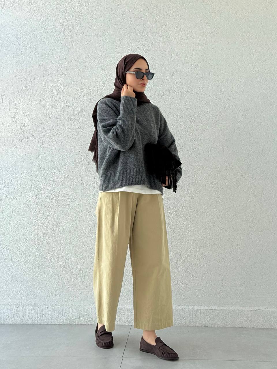 ZR Model Ribanalı Triko Kazak 7032 - Antrasit