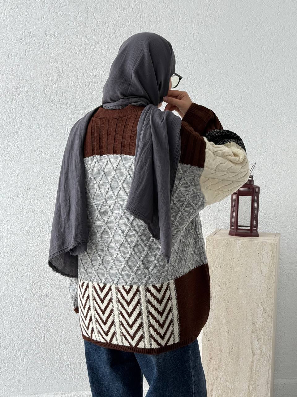 Etnik Model Hırka T39 - Kahve