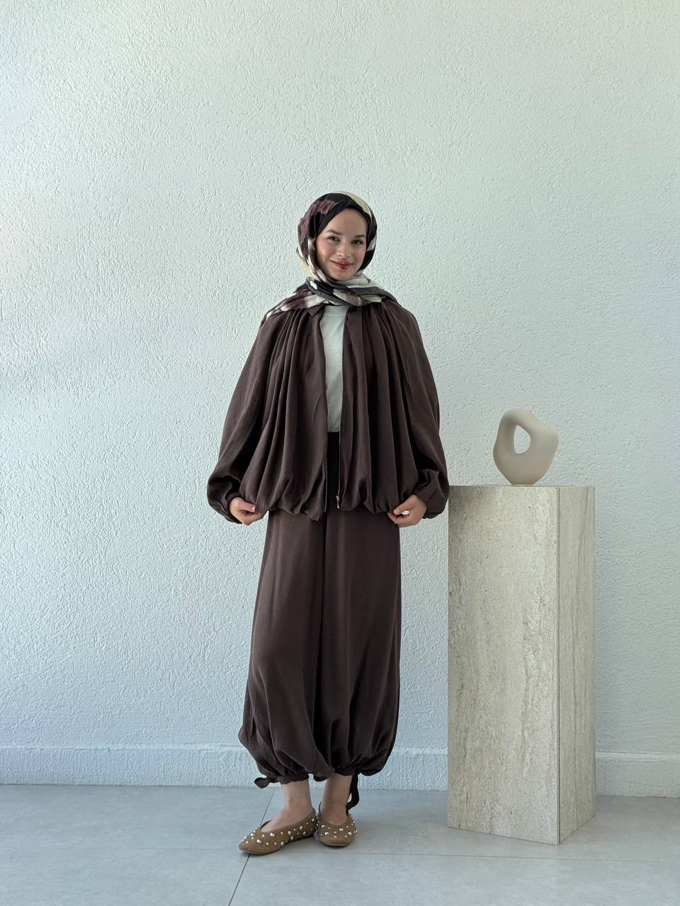 ZR Model Fermuarlı Tencel Ceket