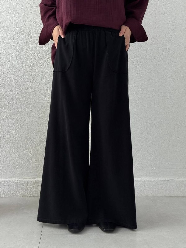 Gabardin Etek Pantolon - Siyah