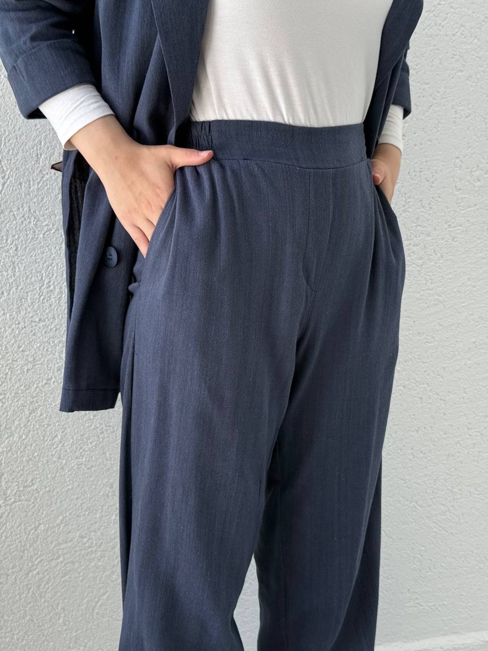ZR Model Yan Yırtmaçlı Ceket Takım - Lacivert