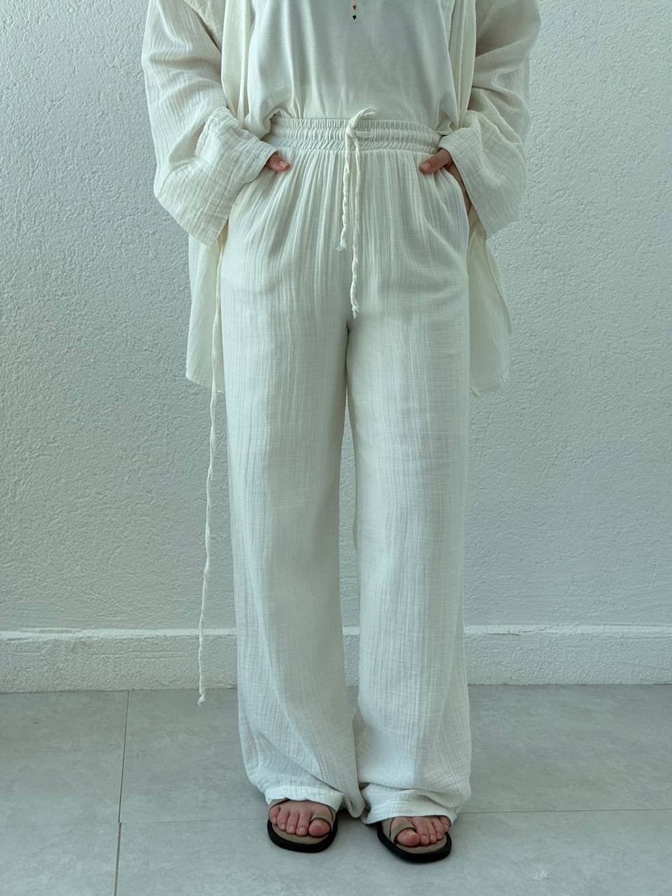 Müslin Kimono Takım 8754 - Beyaz