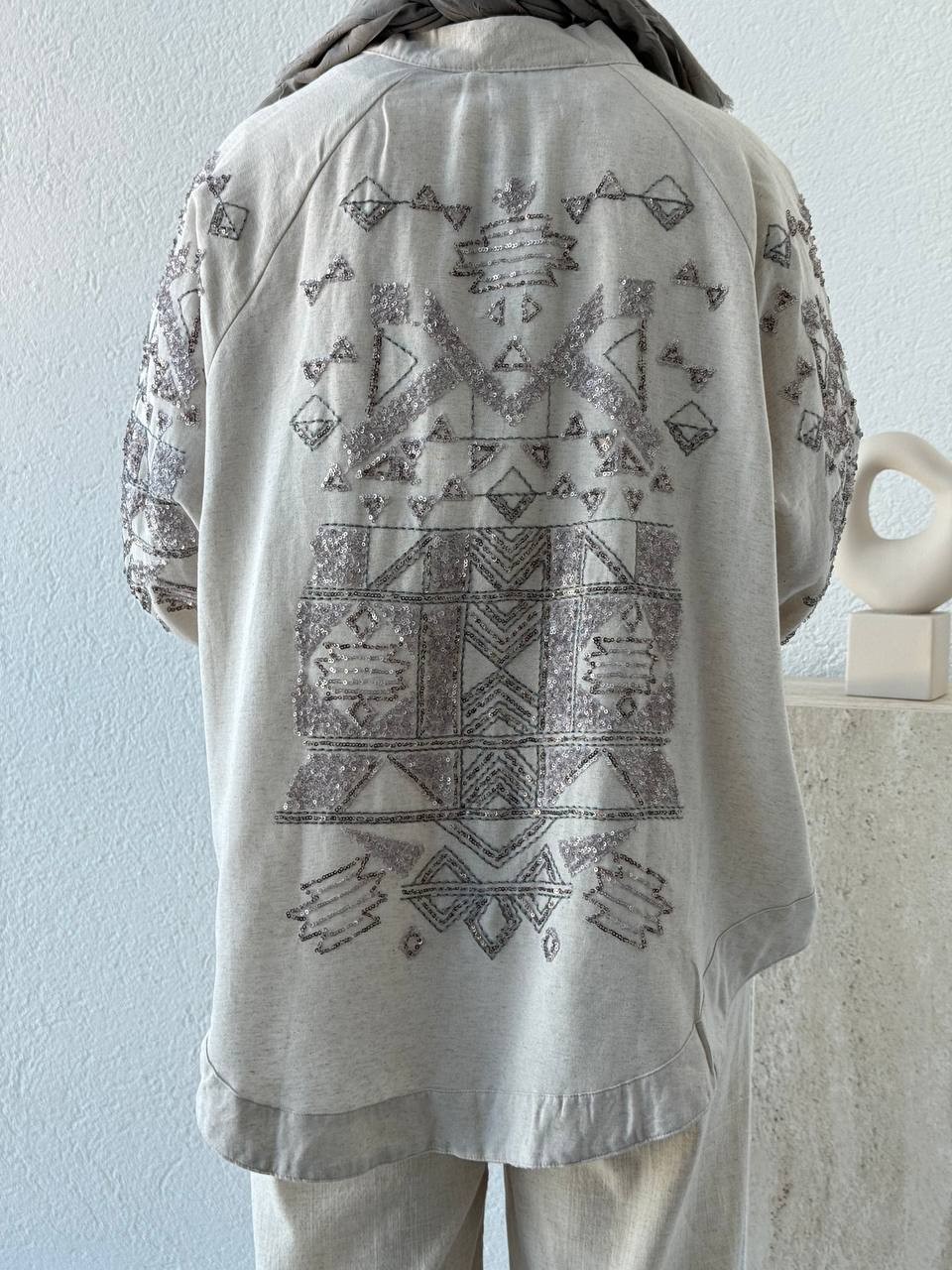 Pullu Keten Kimono 3087