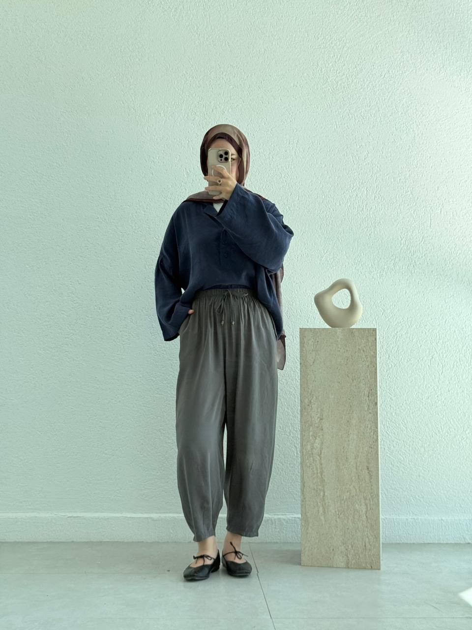 Modal Baggy Şalvar Pantolon 51106 - Antrasit