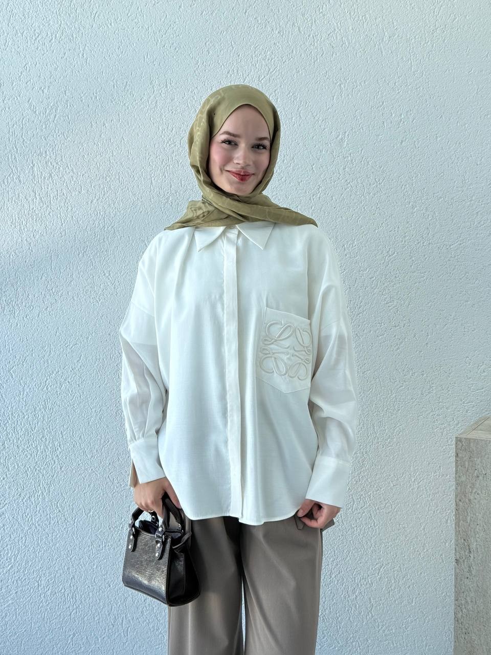 Nakışlı Tencel Gömlek 0009 BYKN