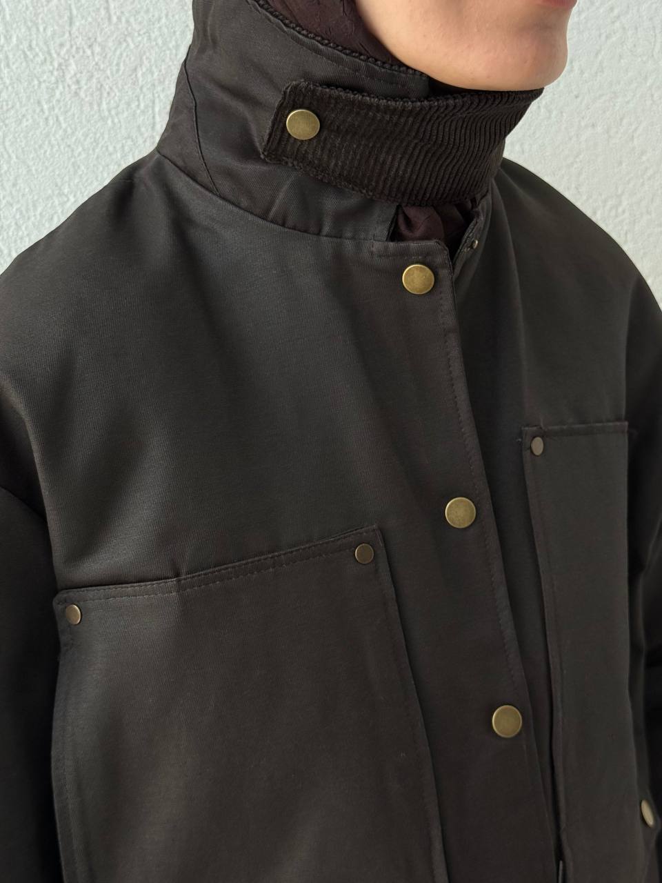 Kadife Yaka İçi Kapitone Dolgulu Mont 255132 - Kahve