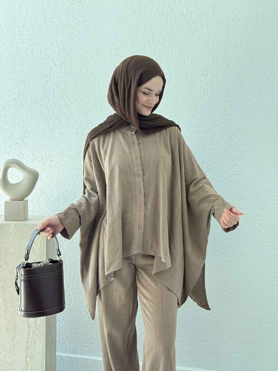 Panço Model PamukluÜ Pantolon Takım - Vizon