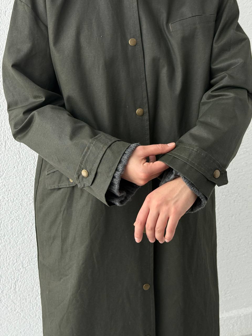 Barbour Kadife Yaka B Kalite Trenç FL 250605 - Yeşil