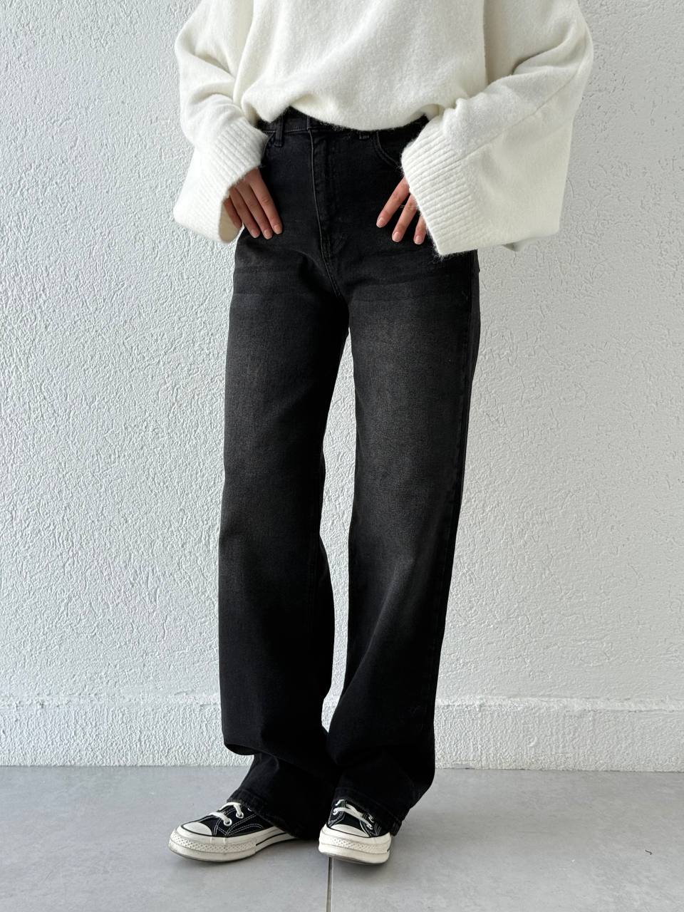 Kemerli Likralı Kot Pantolon 1001