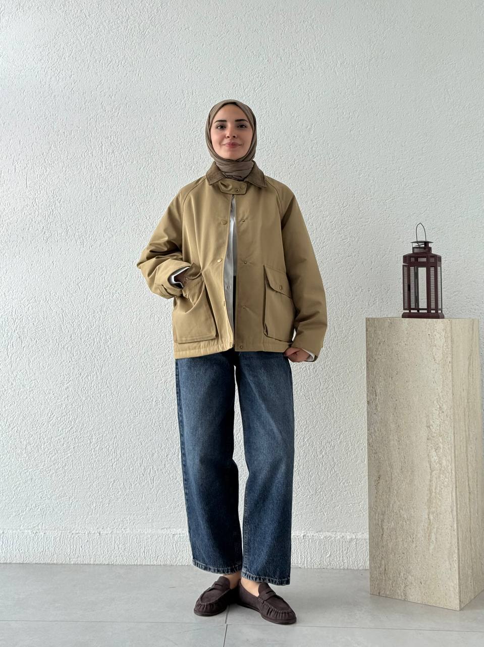 Cepli İçi Kapitone Mont 240213 - Yeşil