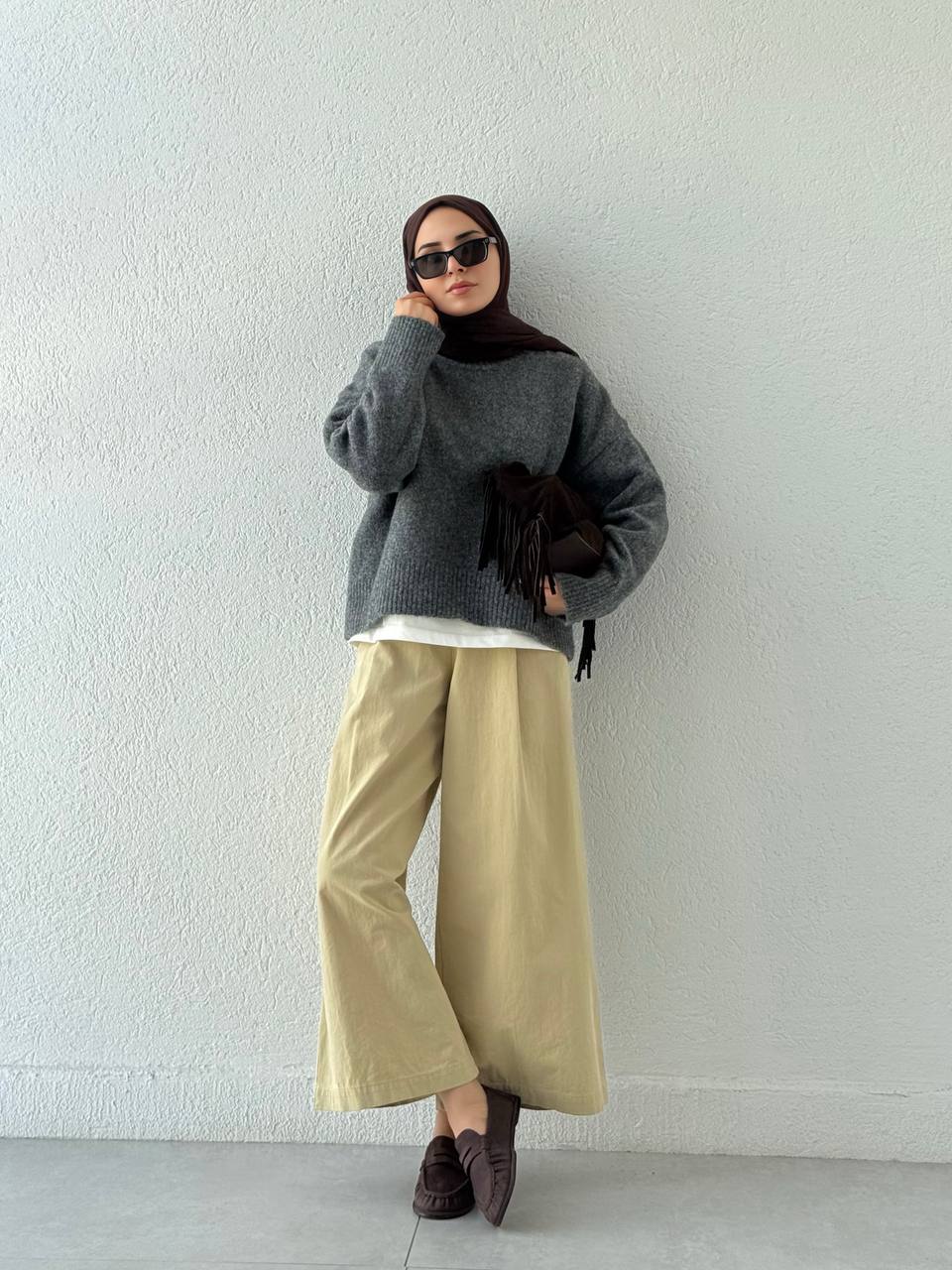 ZR Model Ribanalı Triko Kazak 7032 - Antrasit