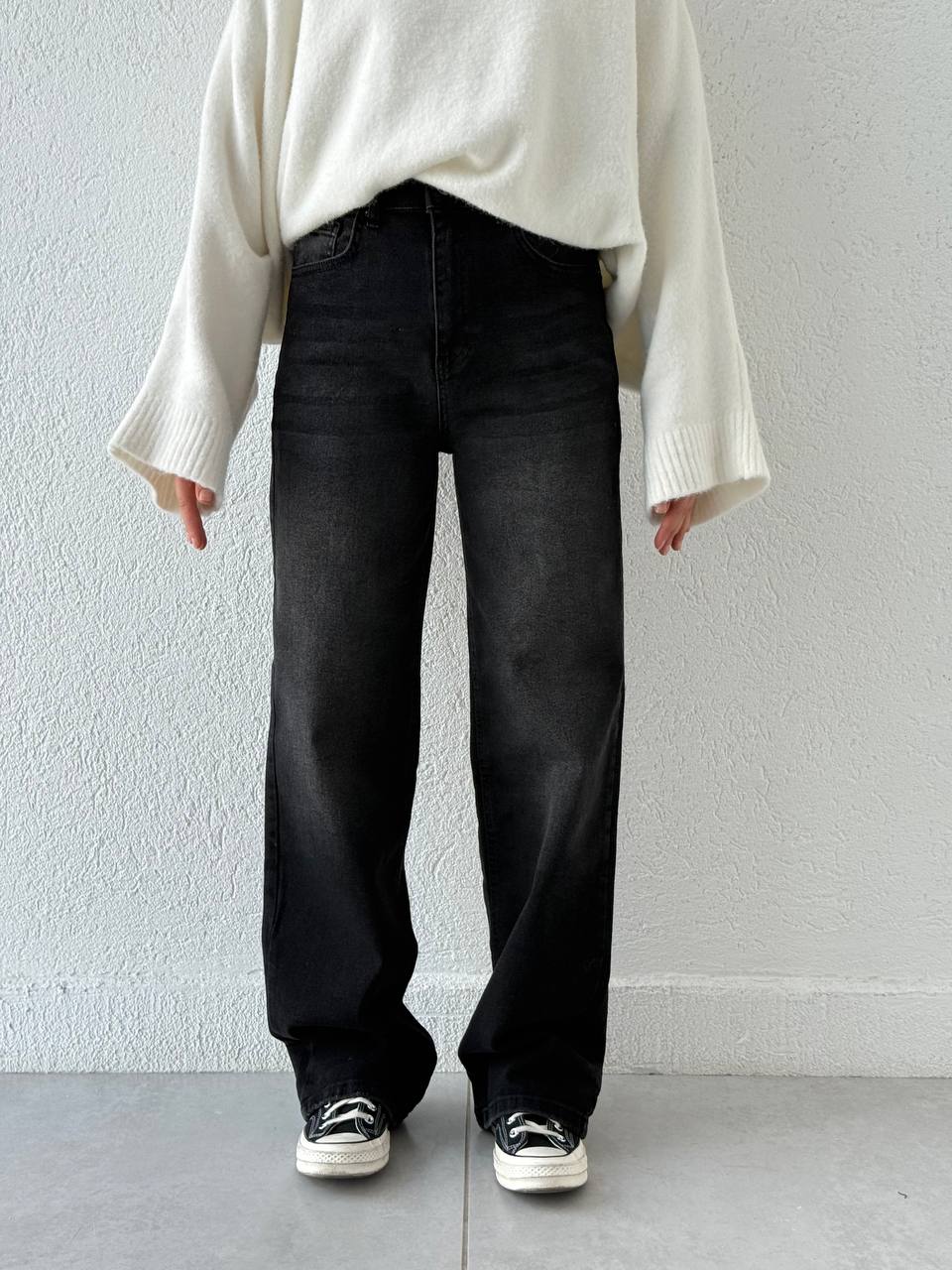 Kemerli Likralı Kot Pantolon 1001