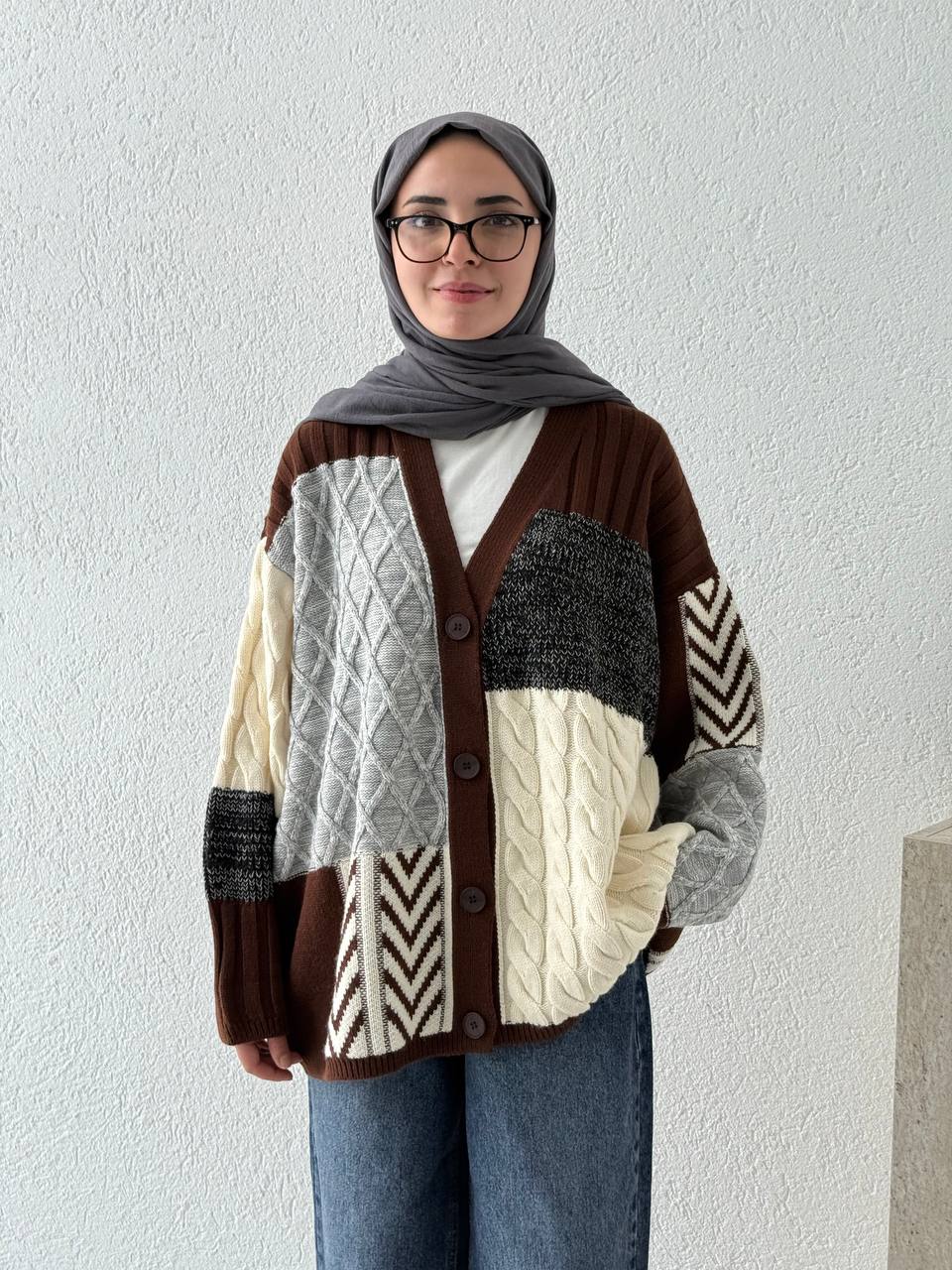 Etnik Model Hırka T39 - Kahve