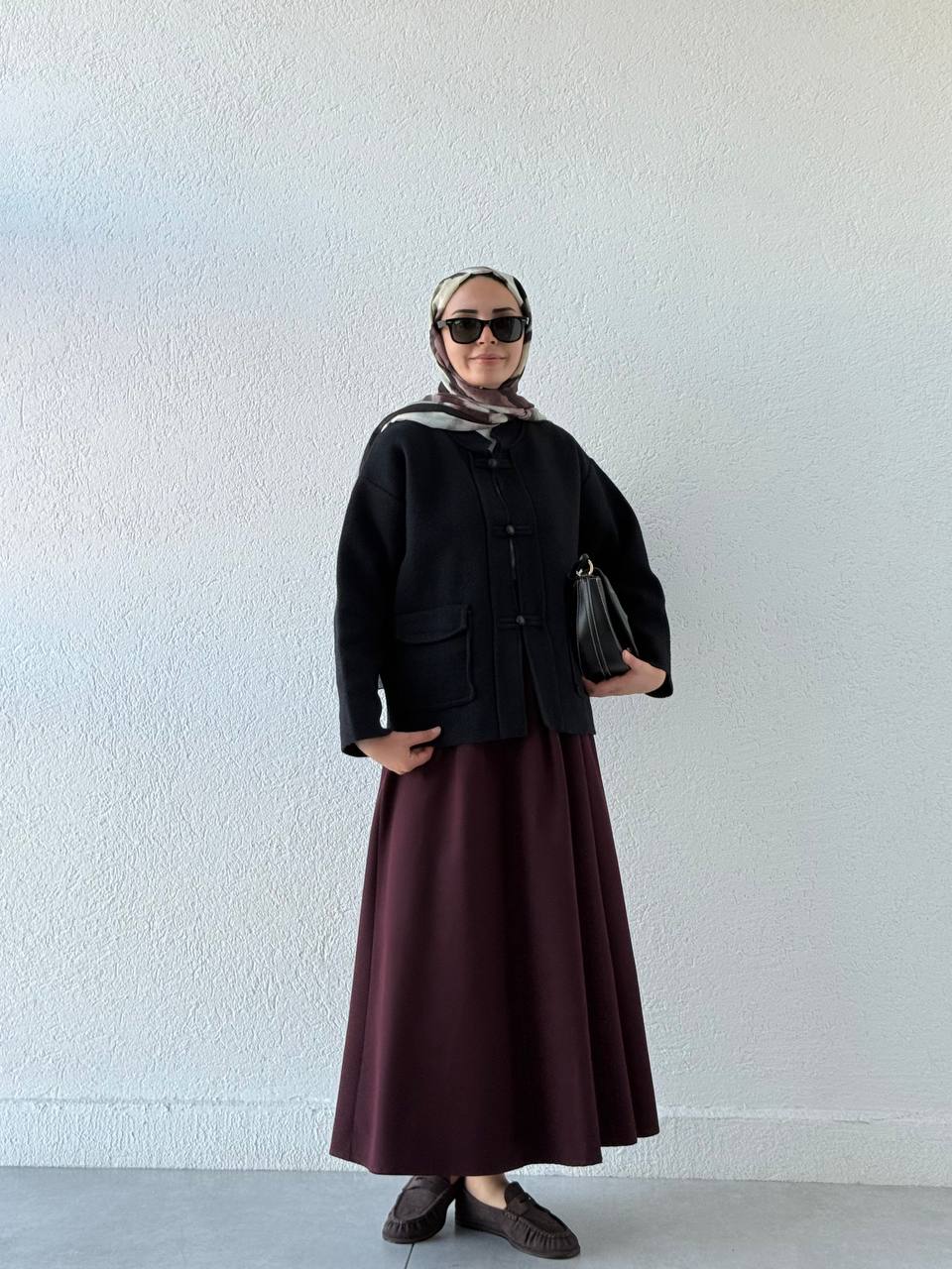 Zr Model Ceket Formunda Biritli Hırka 250607 - Siyah