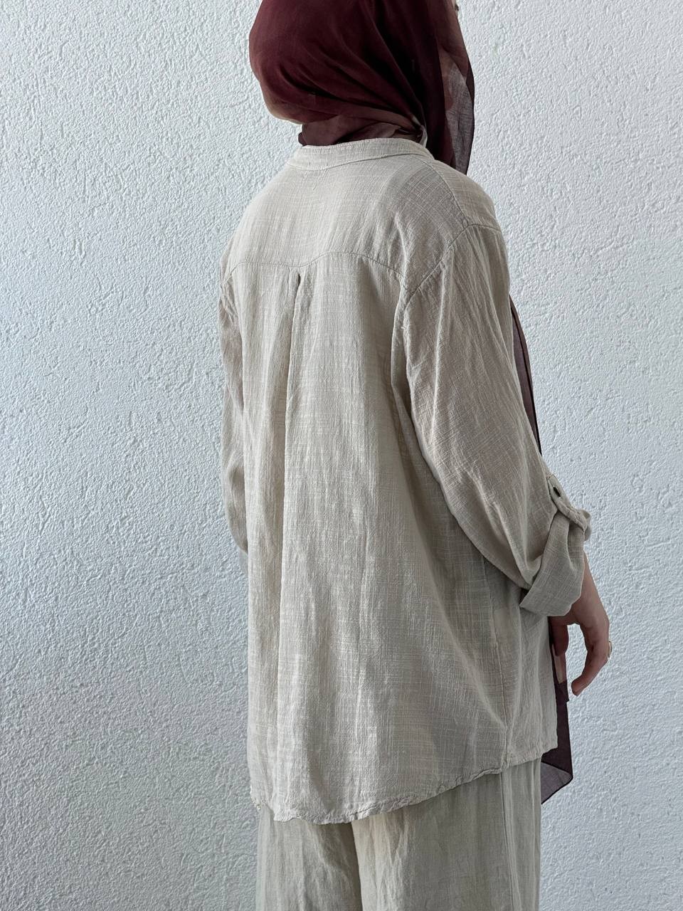 Keten 3 düğmeli Gömlek FLR