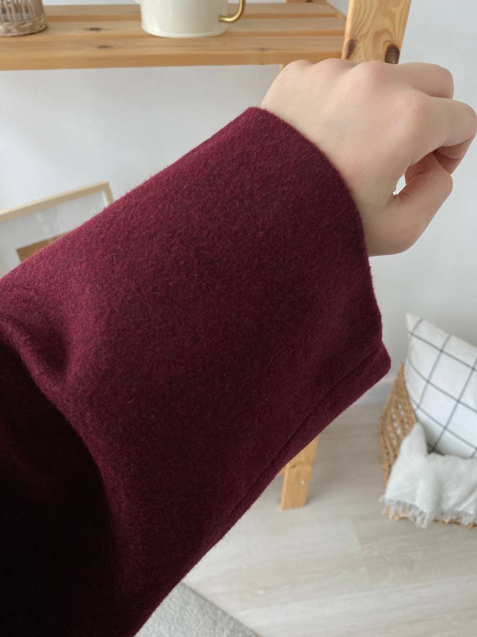 Premium Kalite Atkılı Kaşe Ceket - bordo