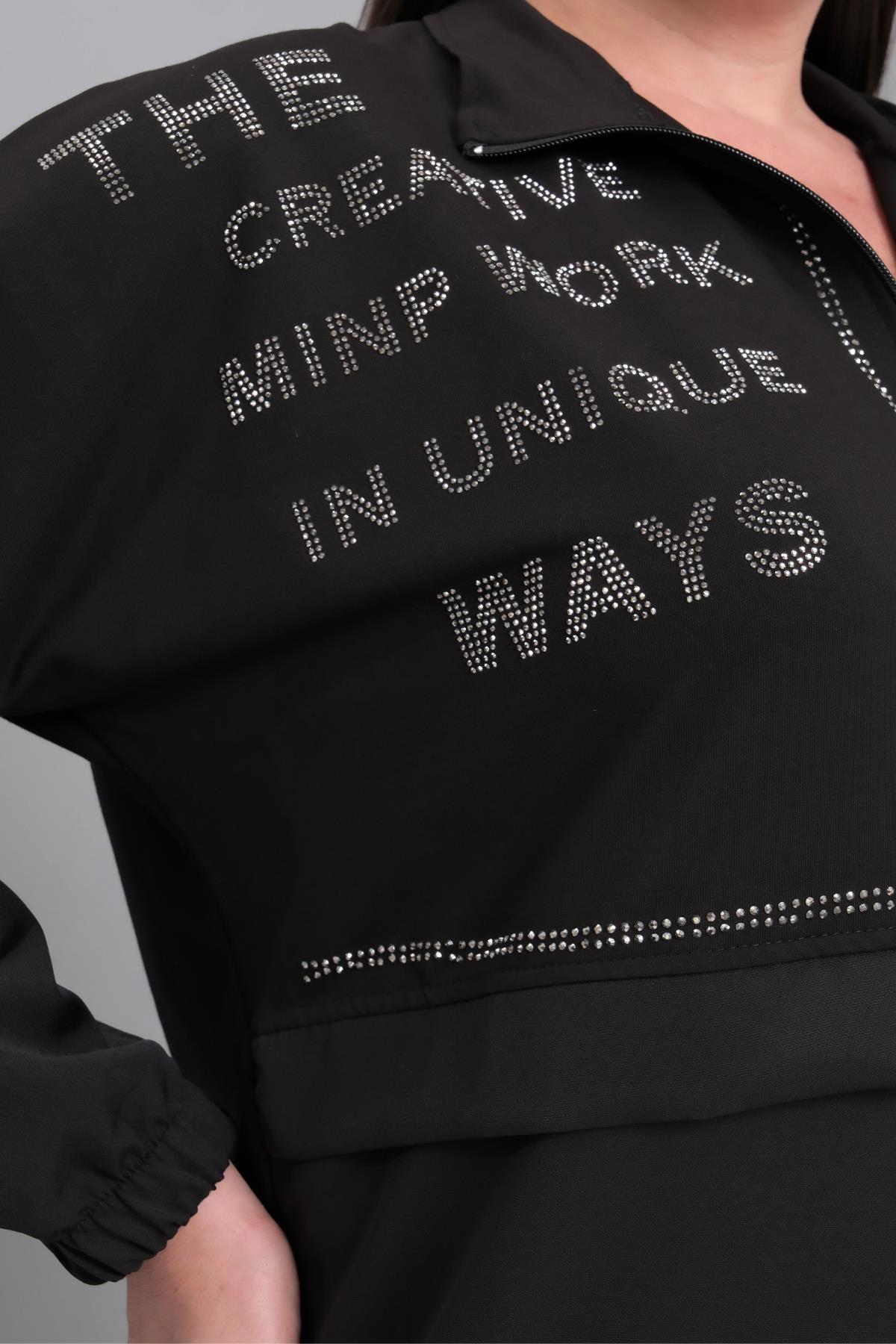 Kadın Büyük Beden Yarım Balıkçı Yaka Eşofman Takımı