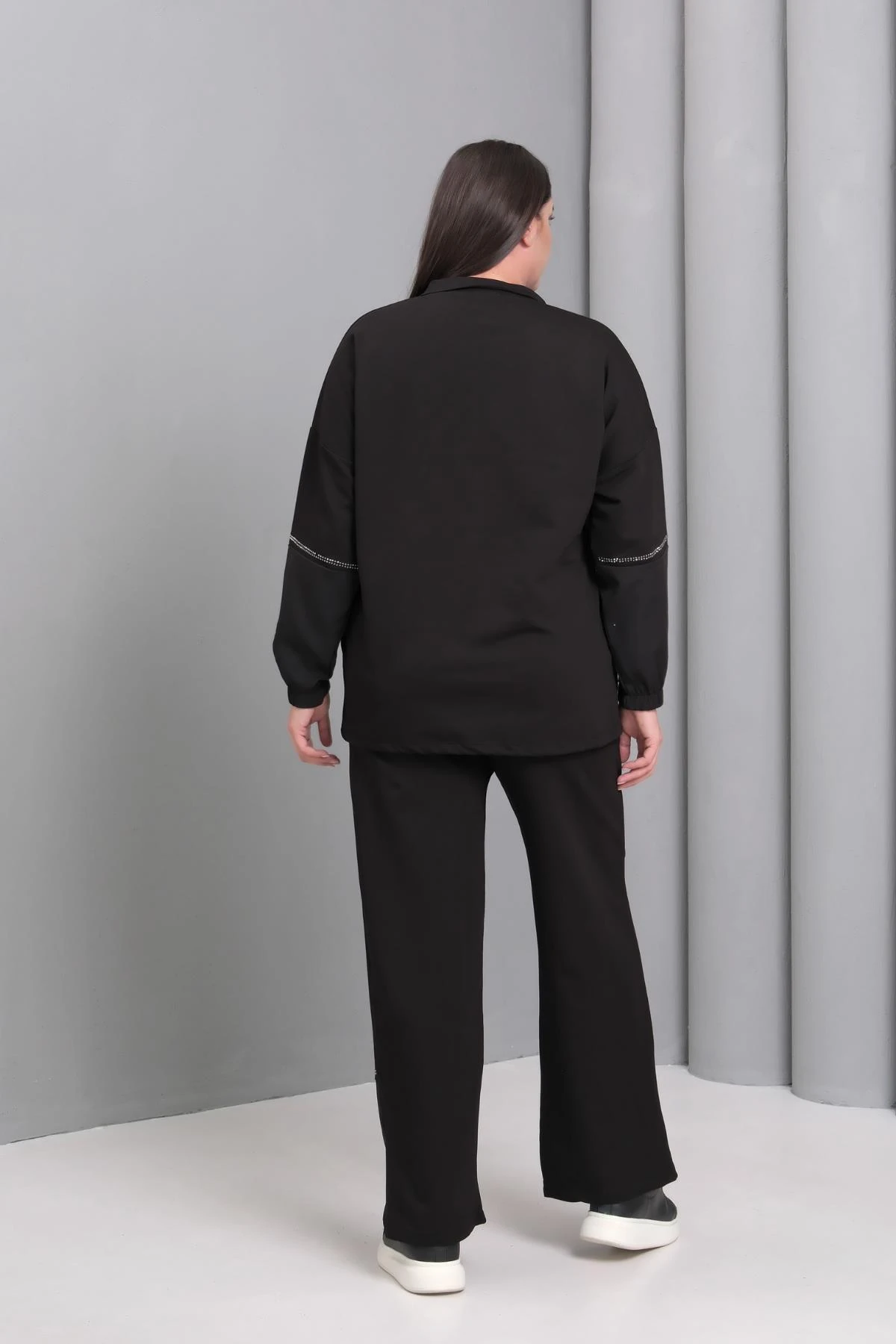 Kadın Büyük Beden Yarım Balıkçı Yaka Eşofman Takımı