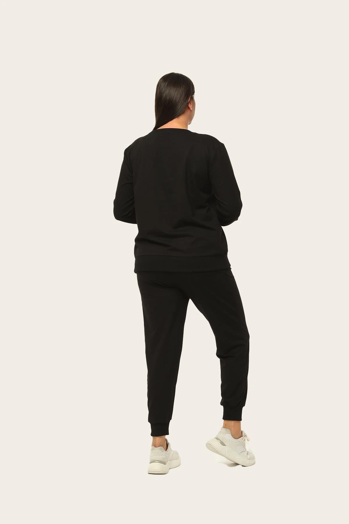 Kadın Büyük Beden Doğal Taş Baskılı Eşofman Takımı