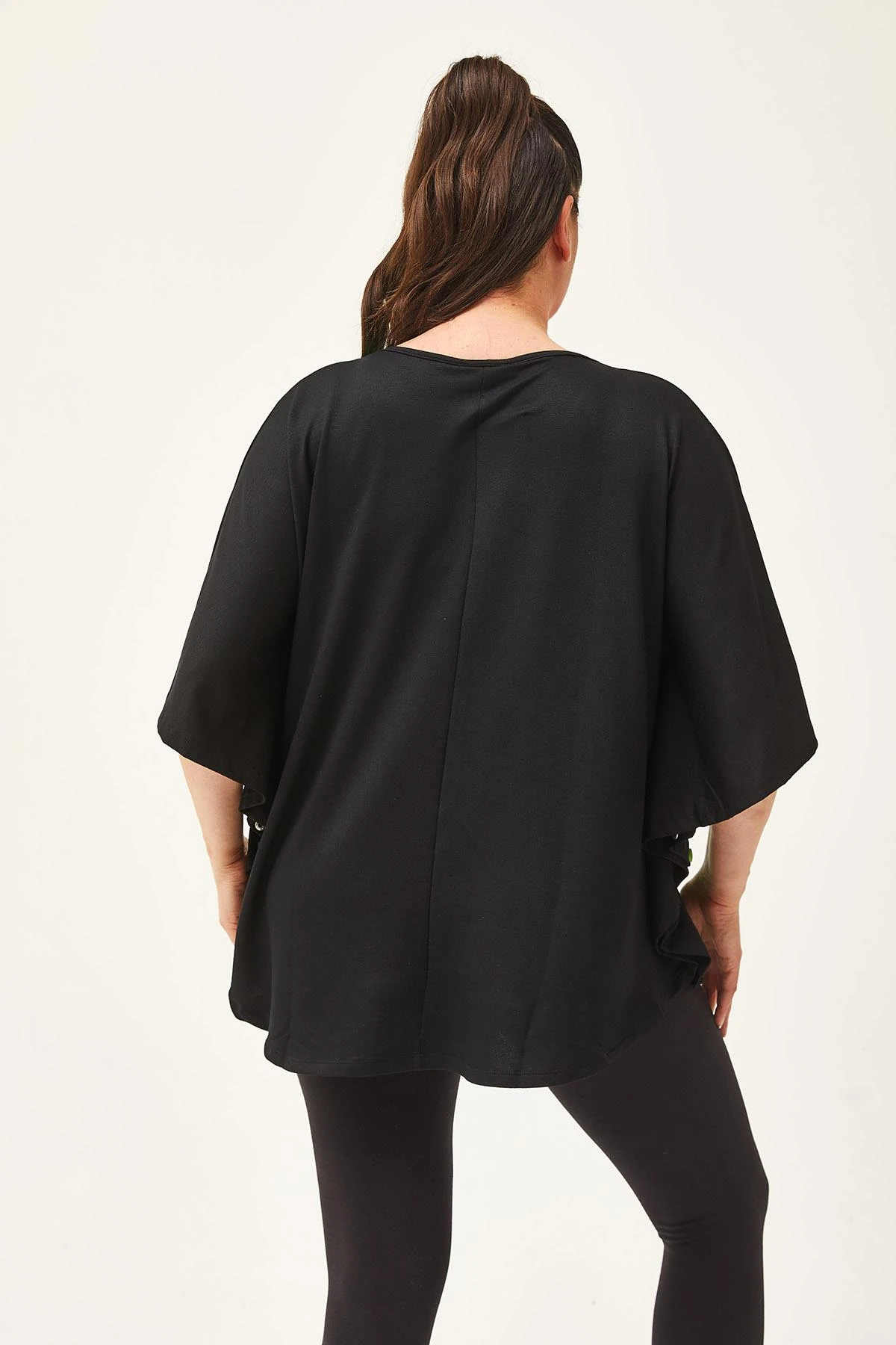 Kadın Büyük Beden Ekstra Rahat Kalıp Renkli File Cep Detay Bluz