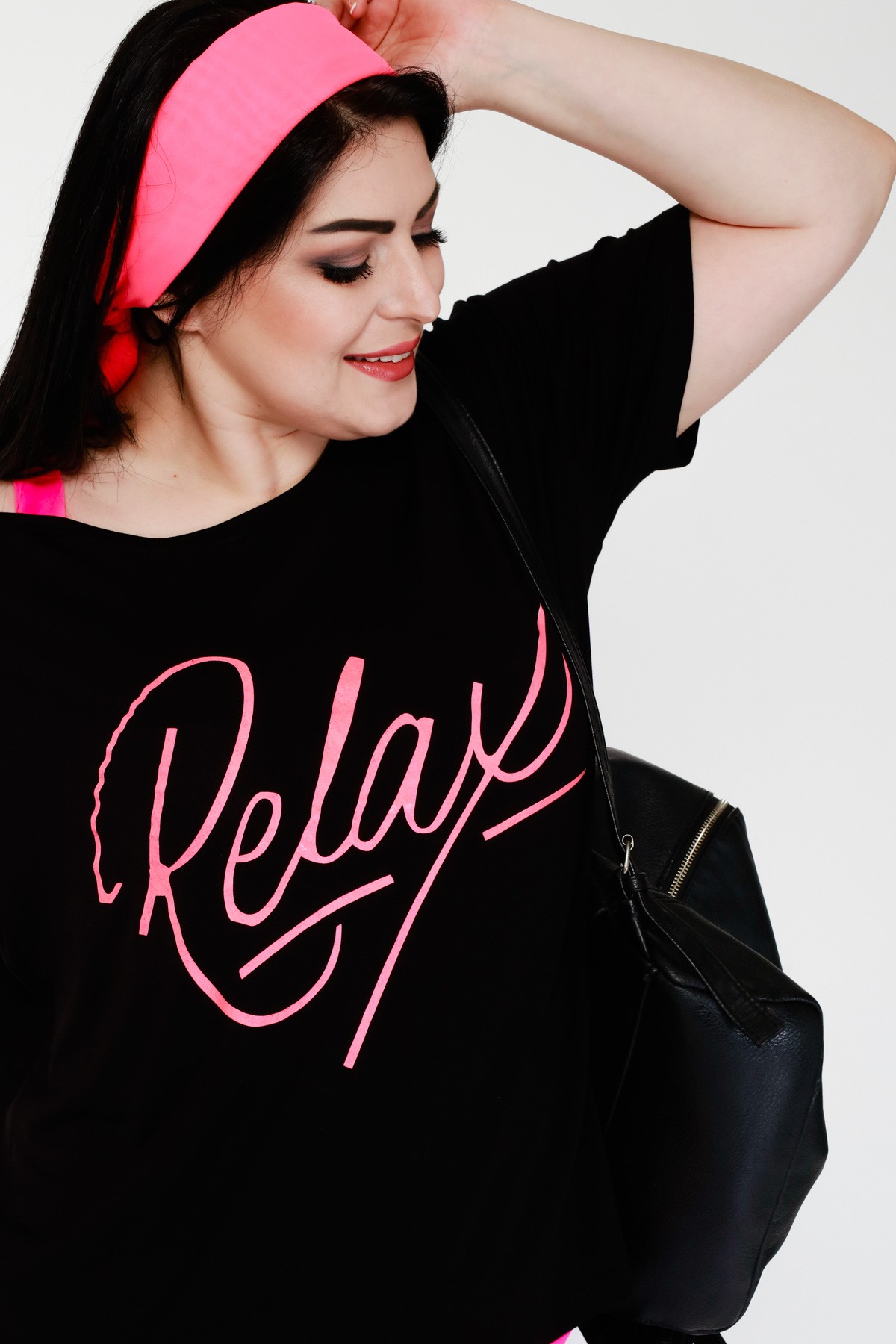 Kadın Büyük Beden Fosforlu Yazılı T-Shirt