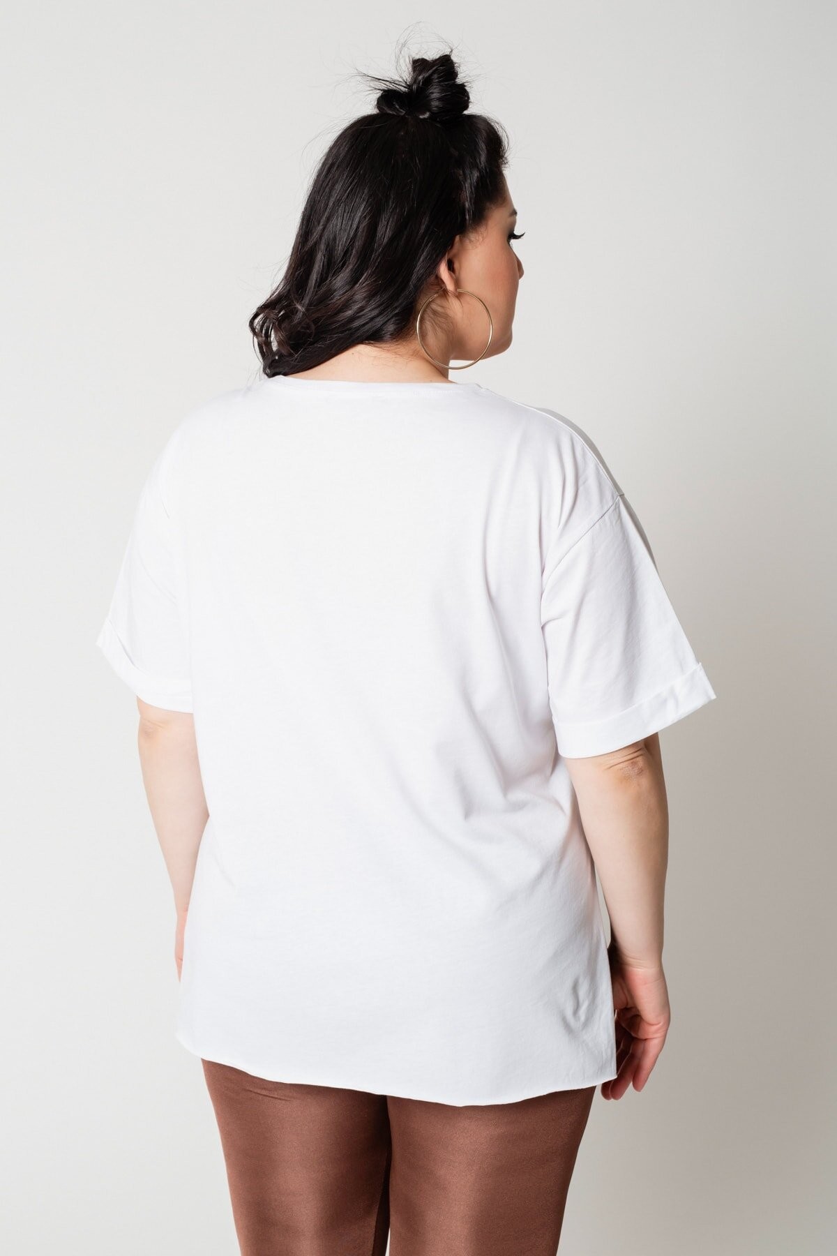 Kadın Büyük Beden Ve Baskı Detaylı T-Shirt