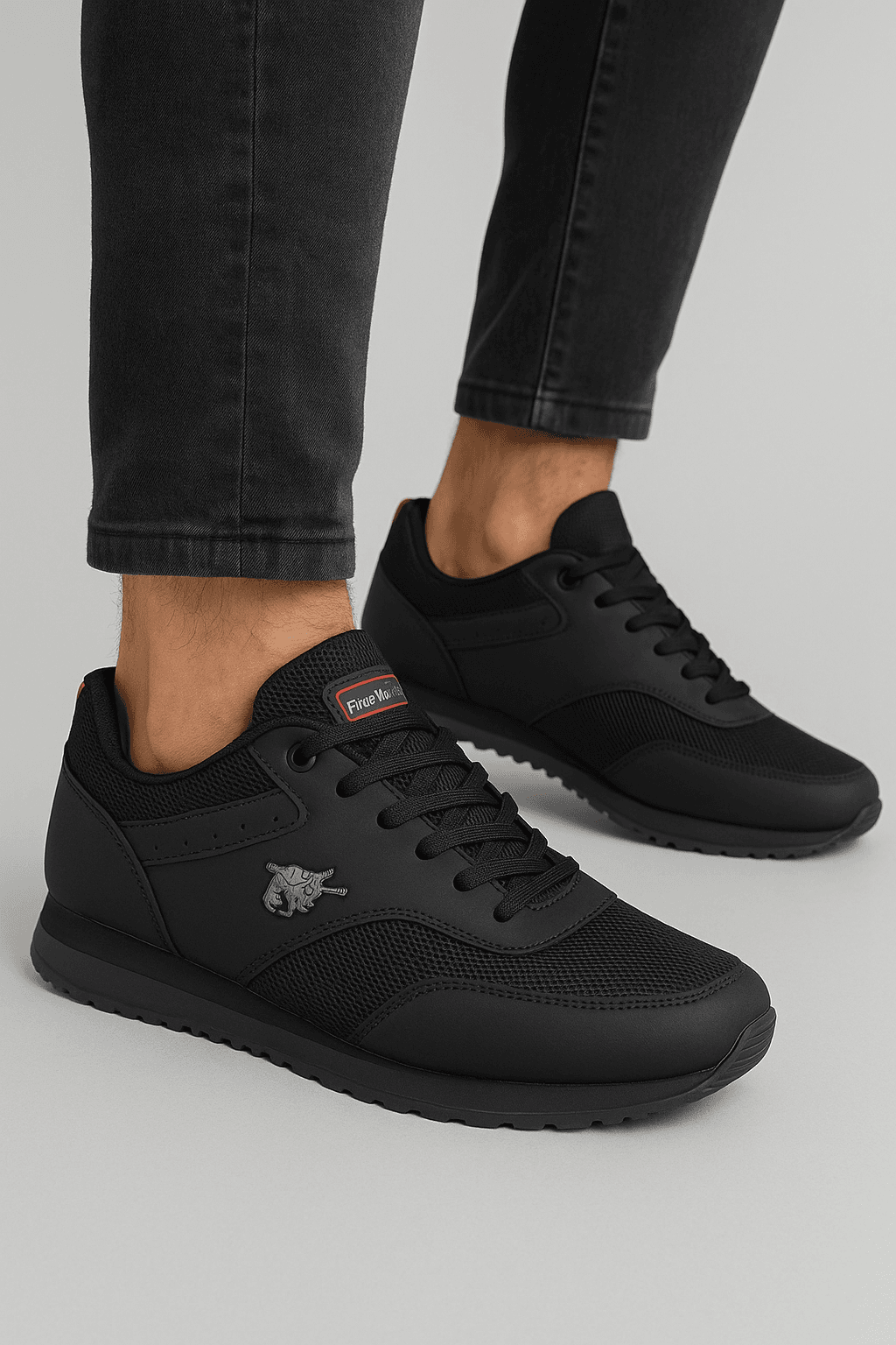 Bonjey Siyah Erkek Sneaker Ayakkabı – File Detaylı, Hafif Taban, Günlük Spor Stil