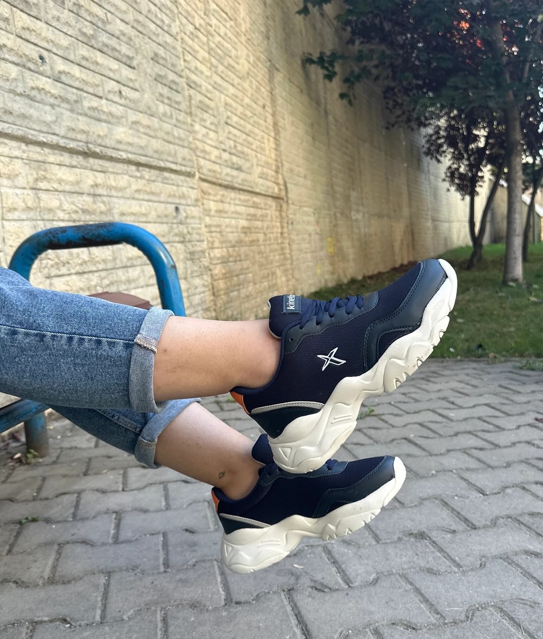 Bonjey Kadın Lacivet Günlük Kaymaz Taban Günlük Ayakkabı