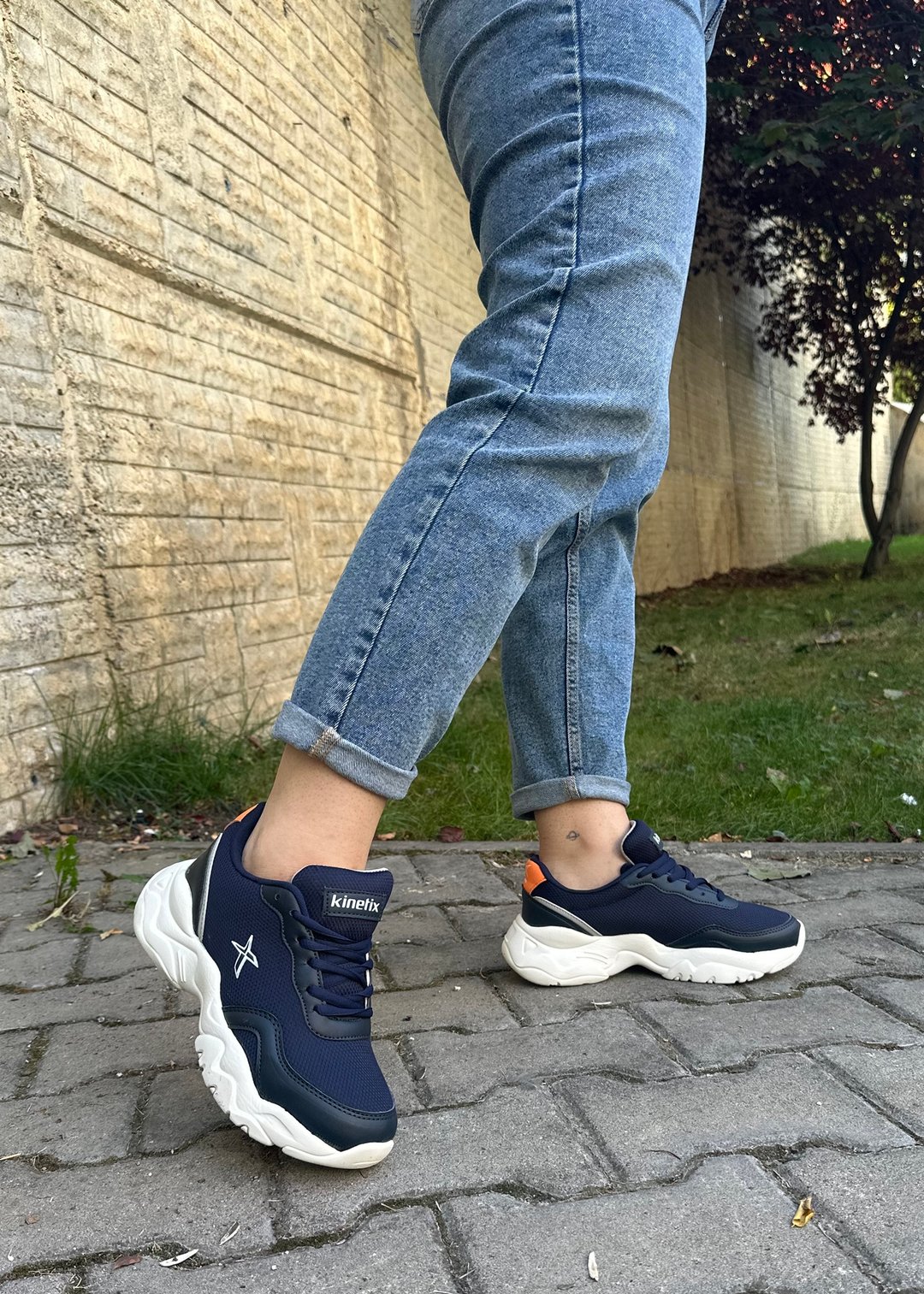 Bonjey Kadın Lacivet Günlük Kaymaz Taban Günlük Ayakkabı