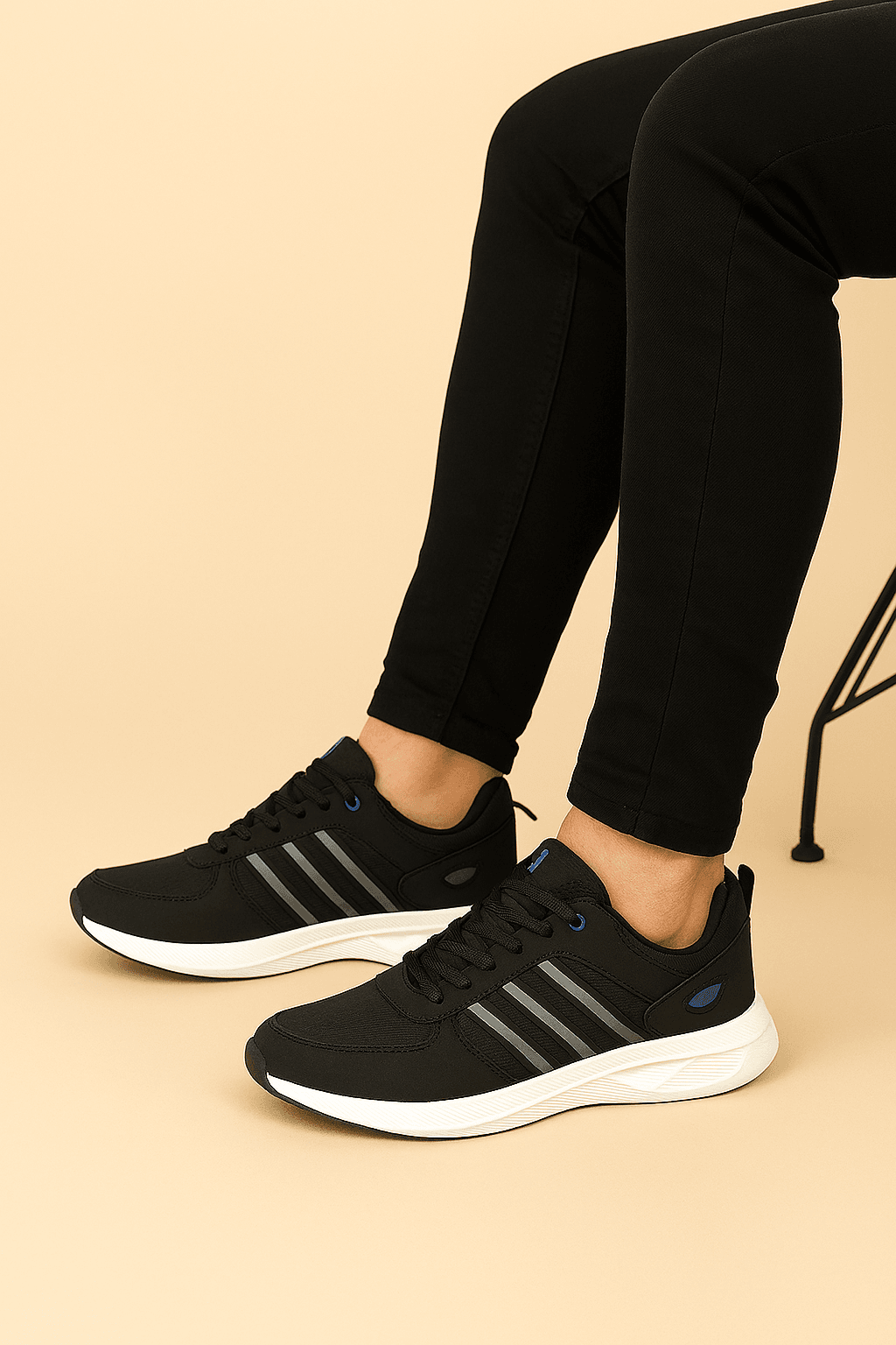 Bonjey Erkek Siyah Spor Ayakkabı | Rahat Yürüyüş ve Günlük Kullanım İçin Hafif Sneaker 