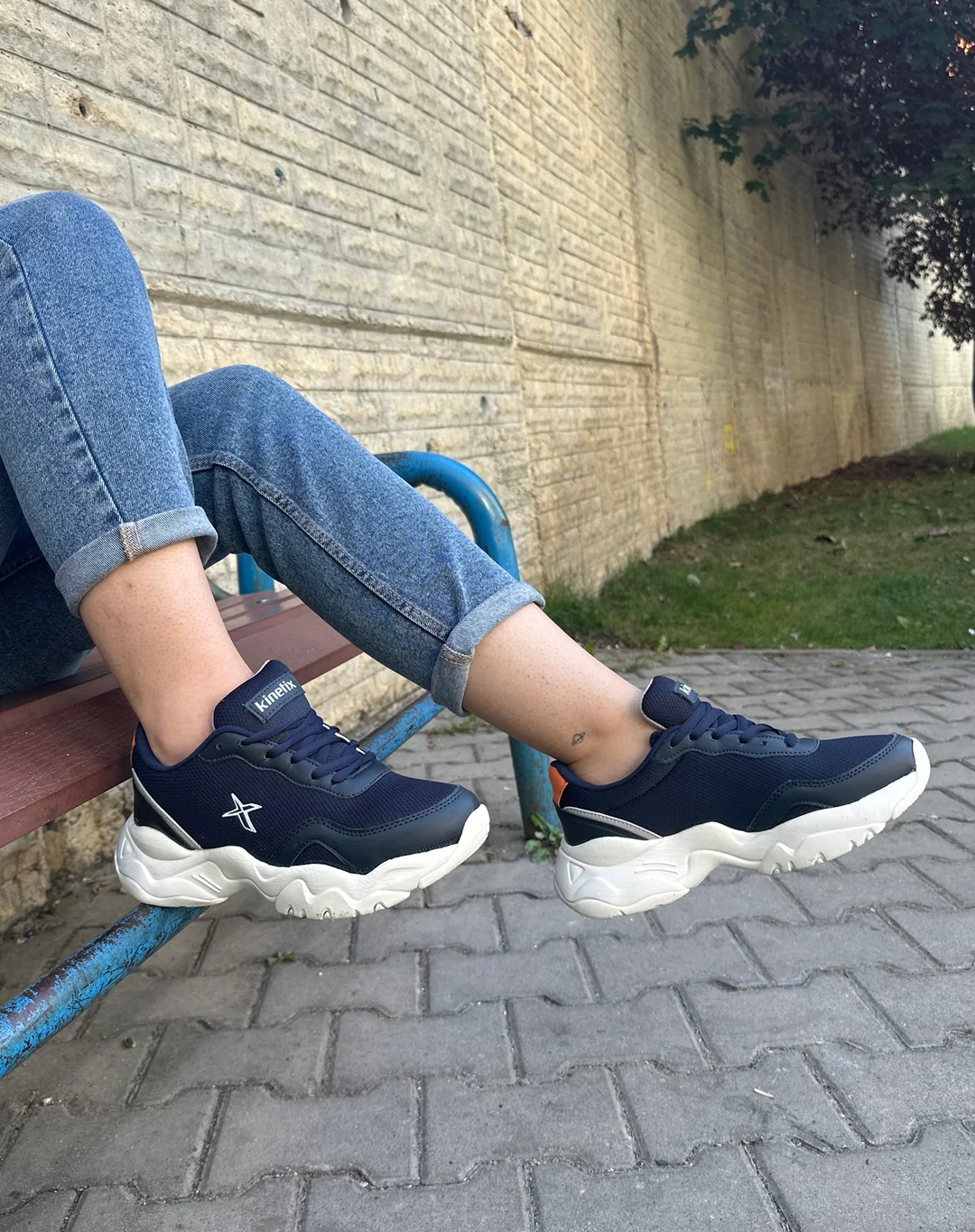 Bonjey Kadın Lacivet Günlük Kaymaz Taban Günlük Ayakkabı