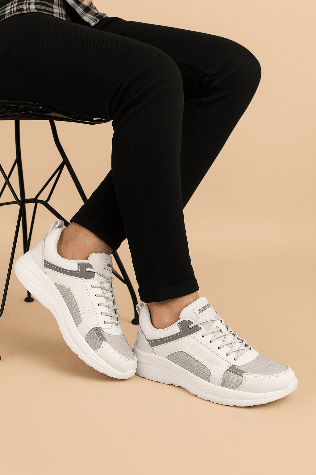 Bonjey Erkek Spor Ayakkabı Beyaz Gri Günlük Rahat Sneaker Şık ve Konforlu Tasarım