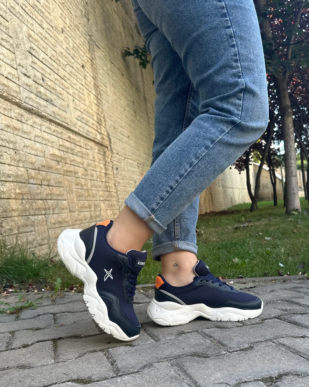 Bonjey Kadın Lacivet Günlük Kaymaz Taban Günlük Ayakkabı