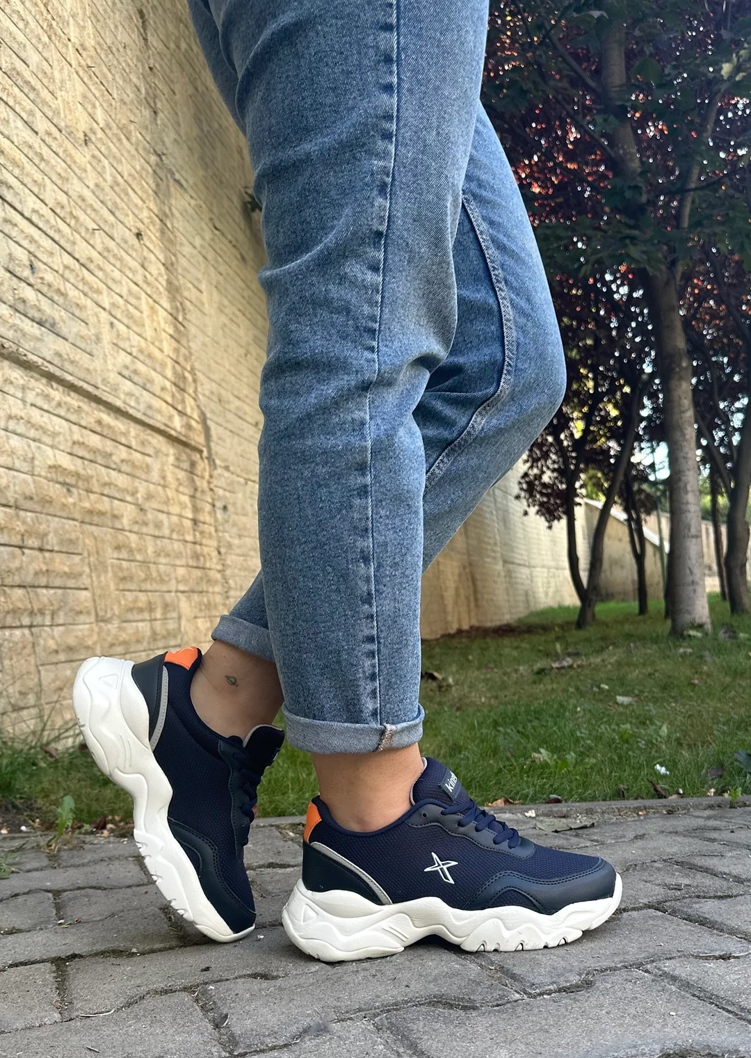 Bonjey Kadın Lacivet Günlük Kaymaz Taban Günlük Ayakkabı