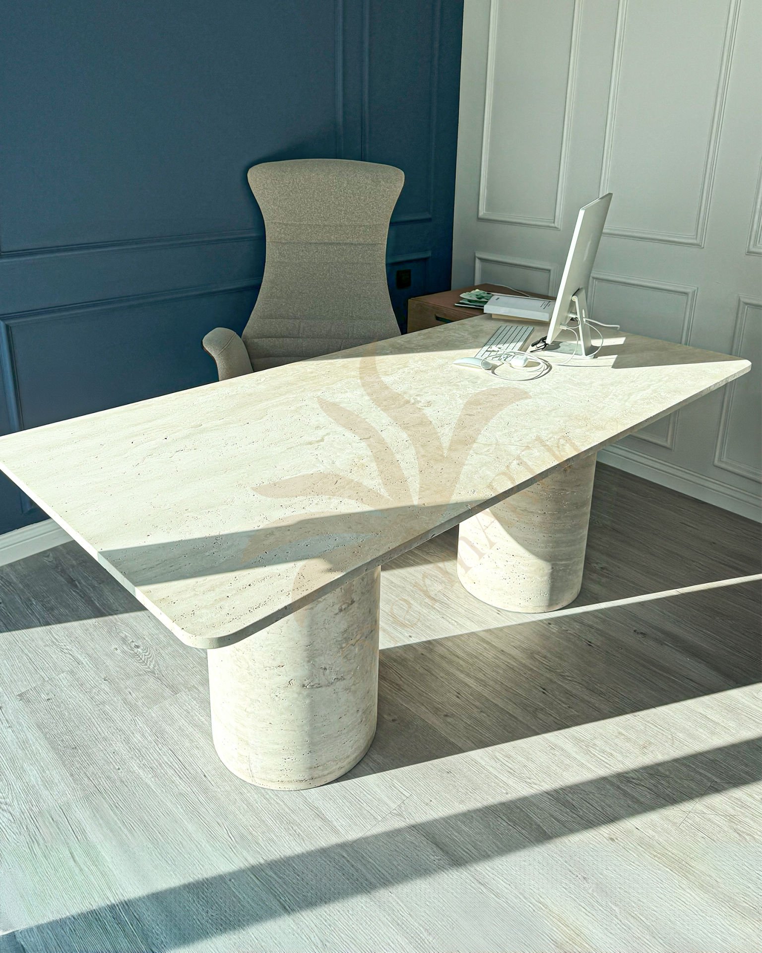 Travertin Esstisch - Orchidee