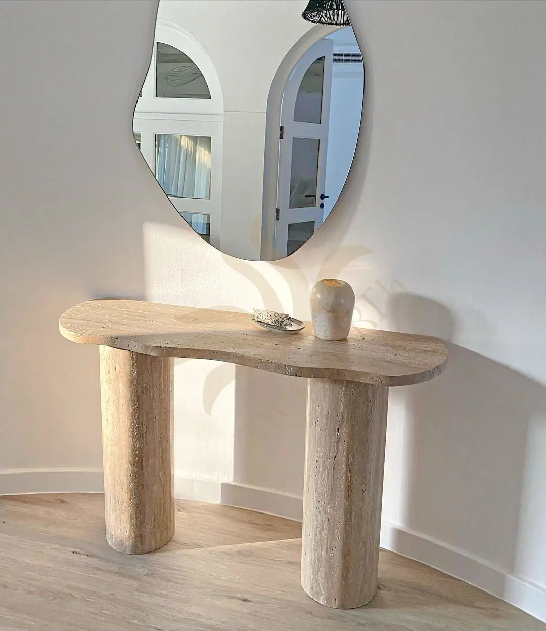 Travertine Console Table - Natural Stone
