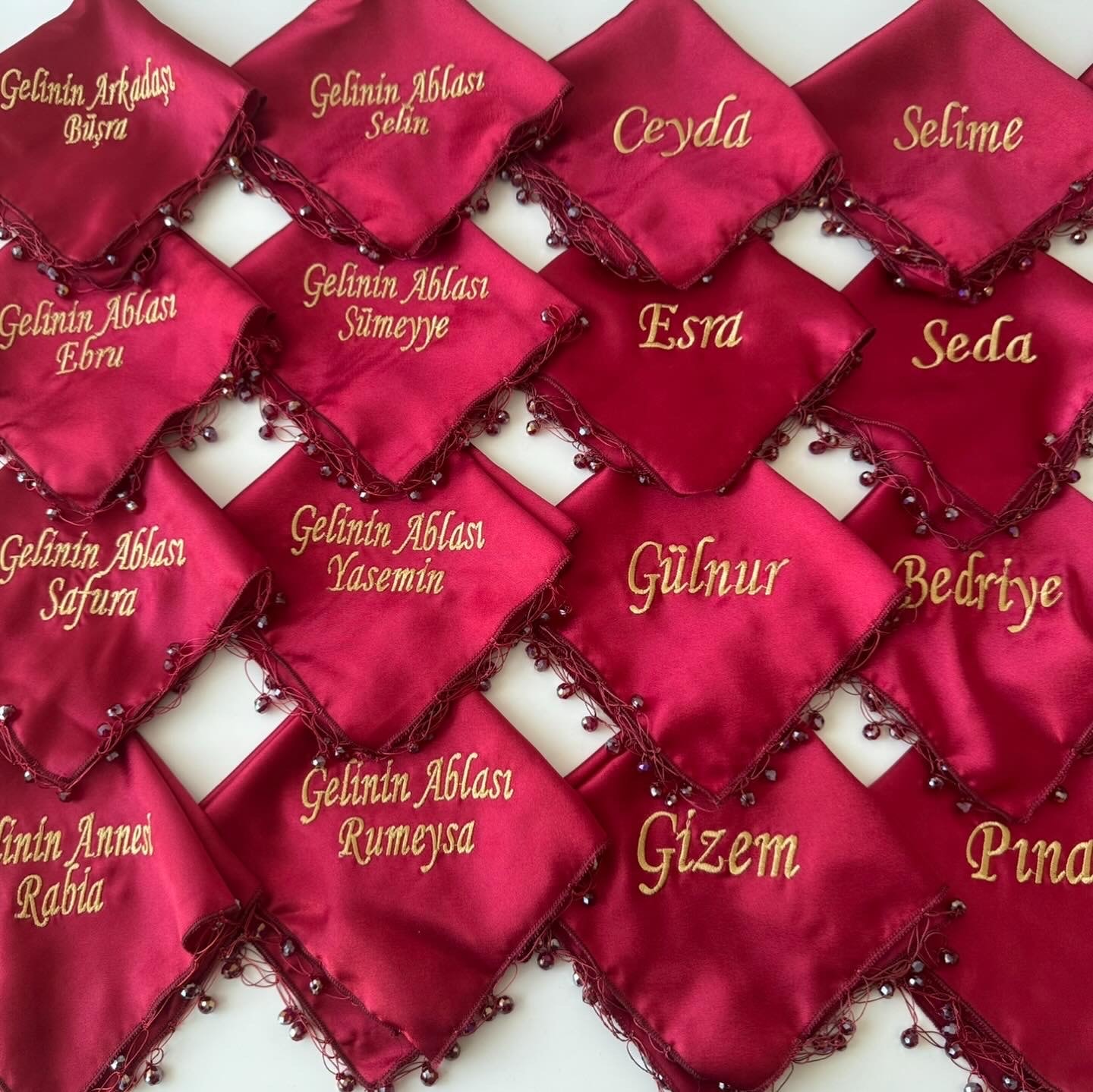 İsimli Halay Mendili Saten