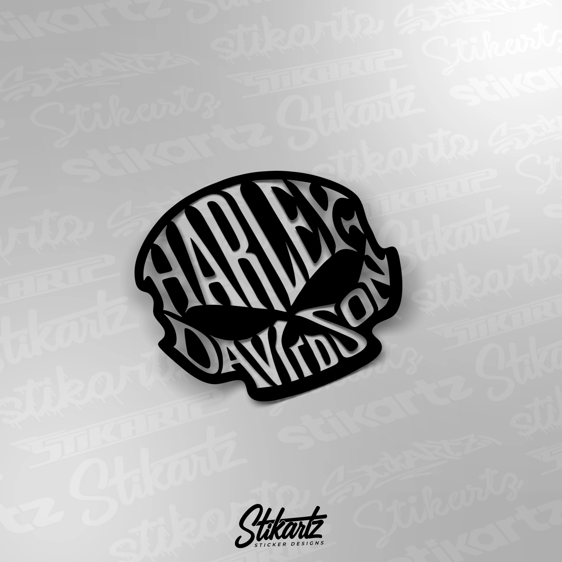 Harley Davidson | Lined Skull Sticker