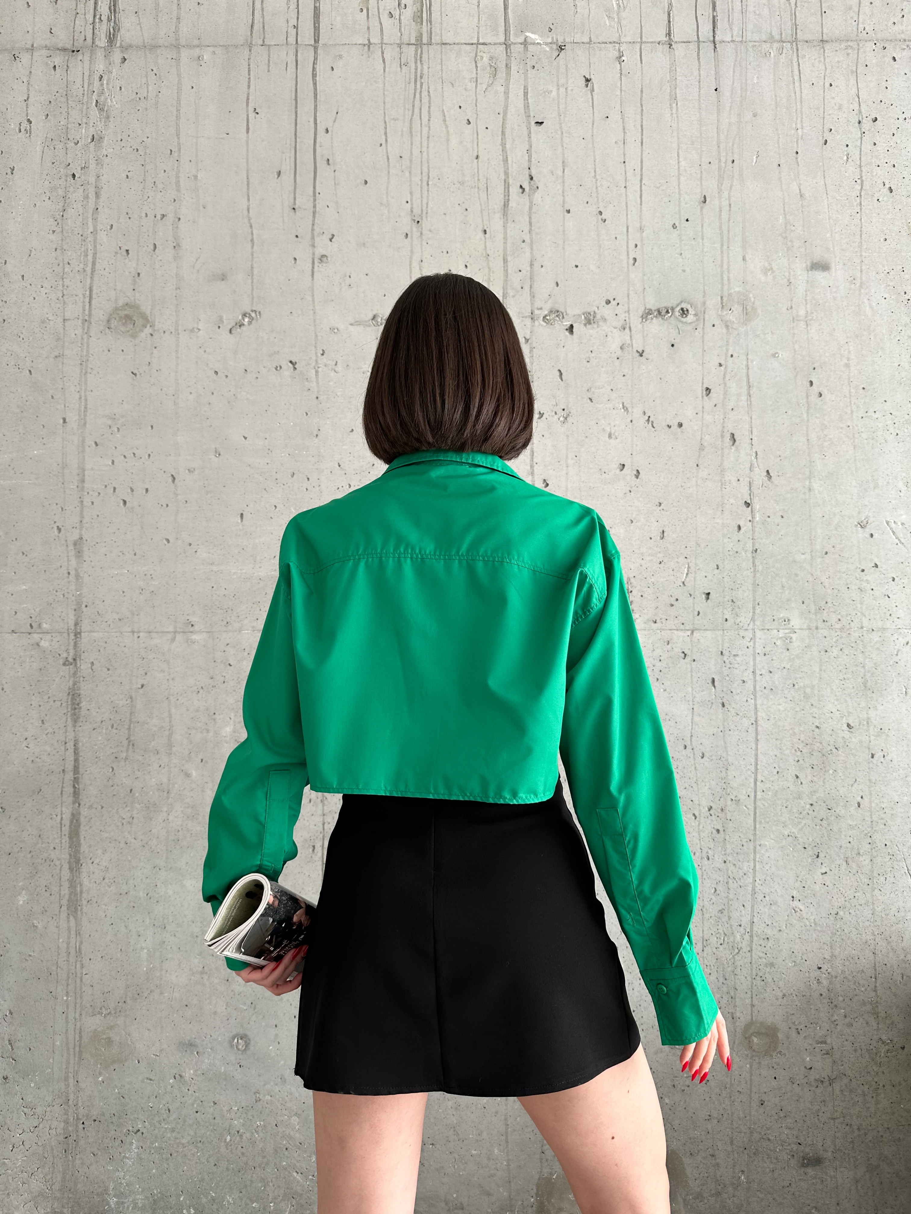 CROP KÖRÜK CEP GÖMLEK