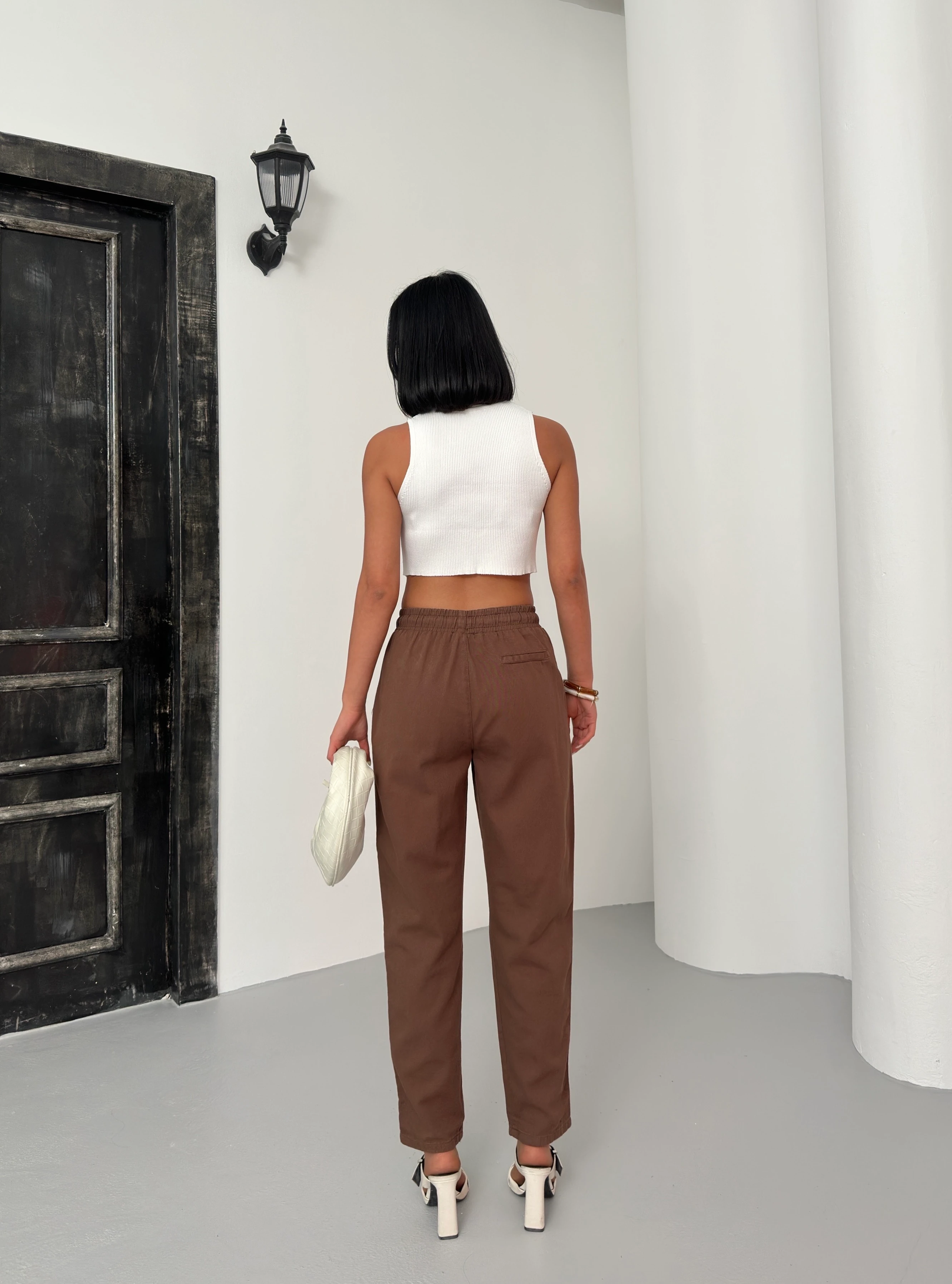 İPLİ HAVUÇ PAÇA PANTOLON - Karamel