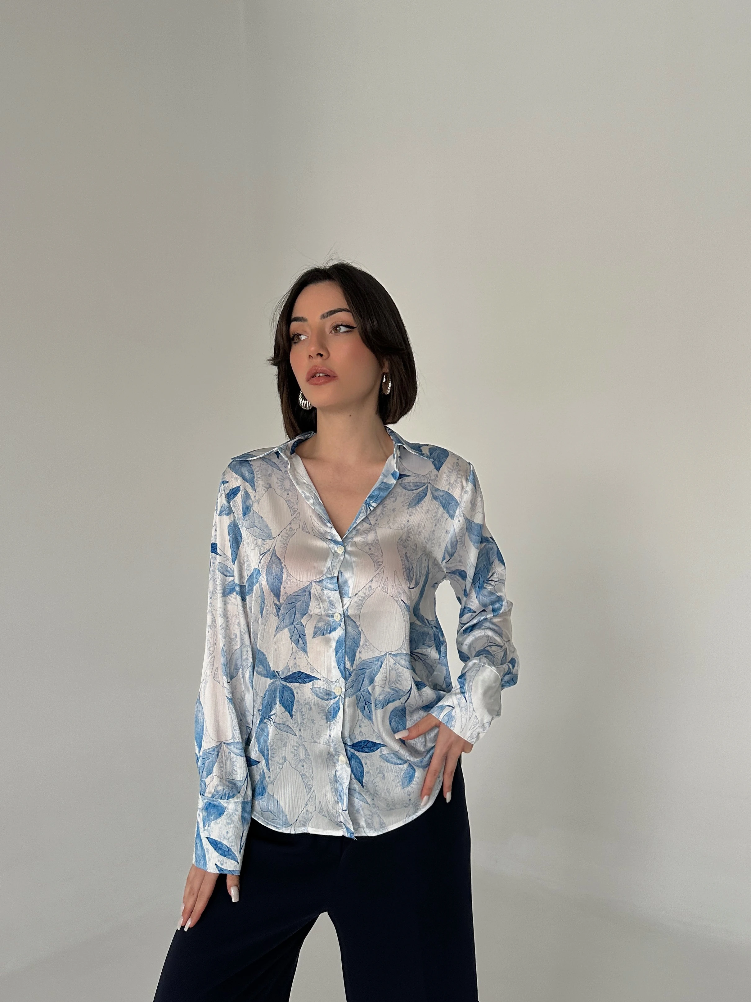 ISIRGAN OTU YORYO SATEN GÖMLEK