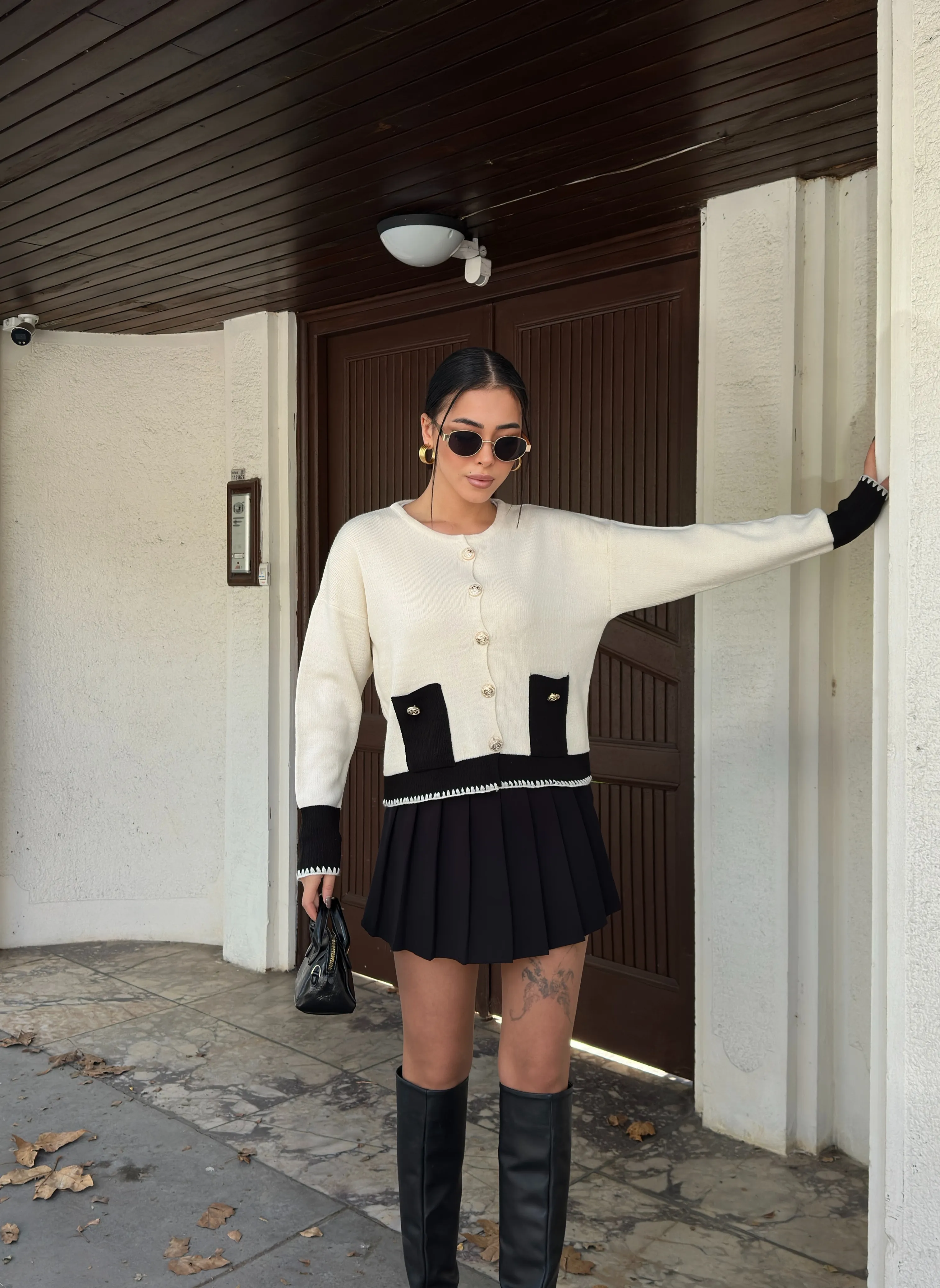 CEPLİ ZİKZAKLI HIRKA - Ten