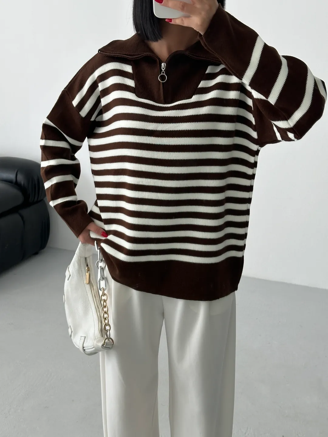 HİLTON YAKALI FERMUARLI KAZAK