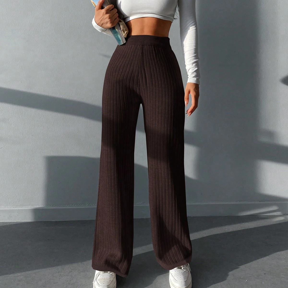 FİTİLLİ TRİKO PANTOLON - Kahve