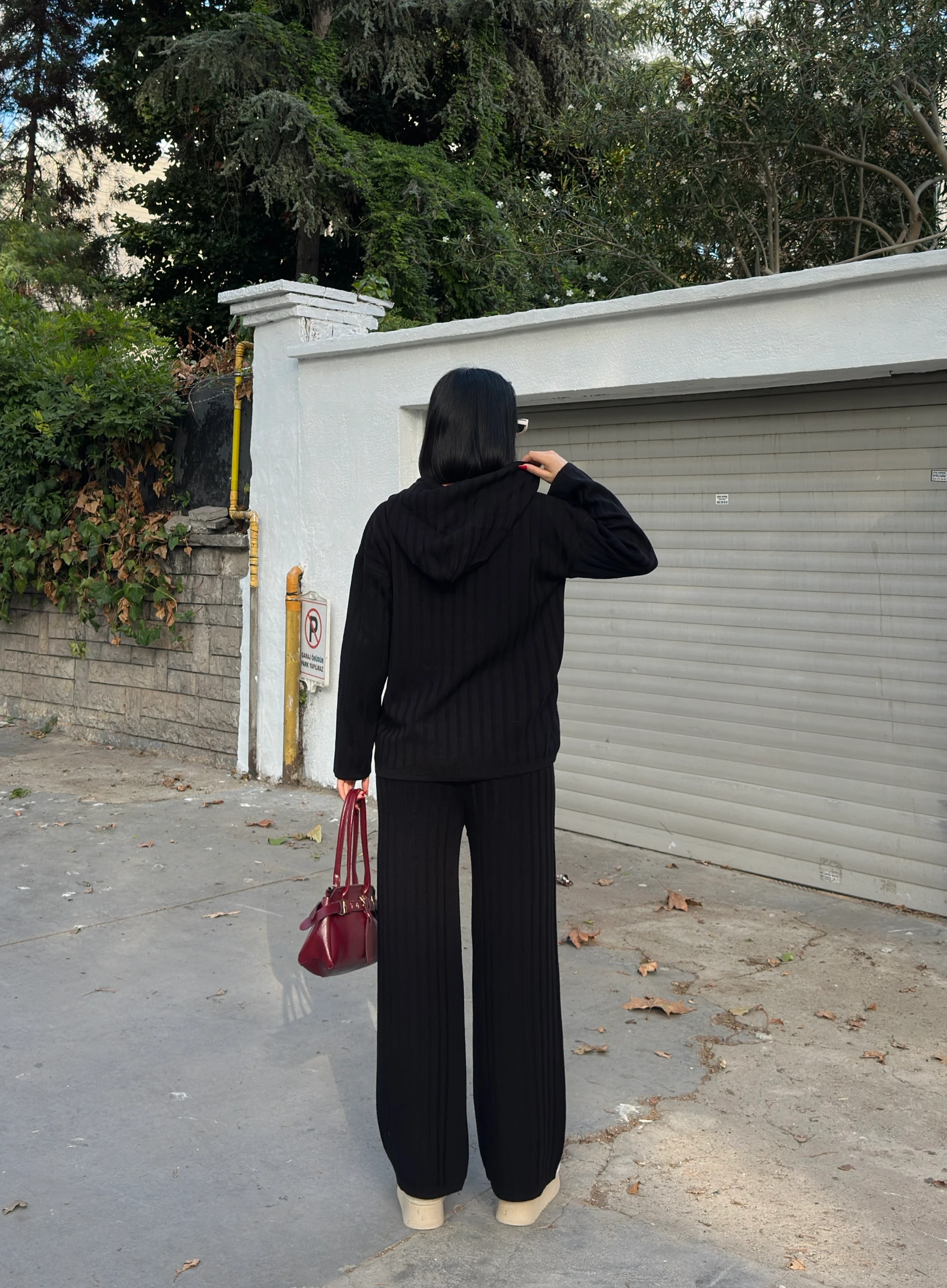 ŞERİT DEAY KAPŞONLU TAKIM - Siyah