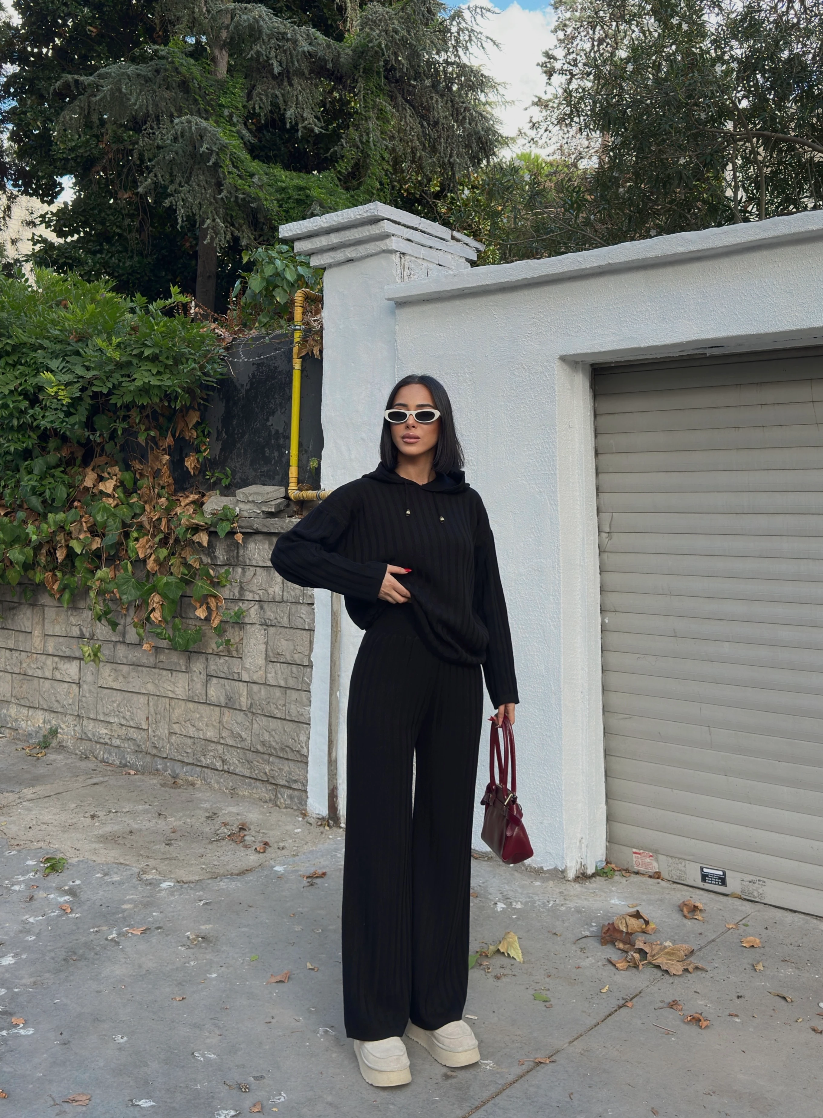 ŞERİT DEAY KAPŞONLU TAKIM - Siyah