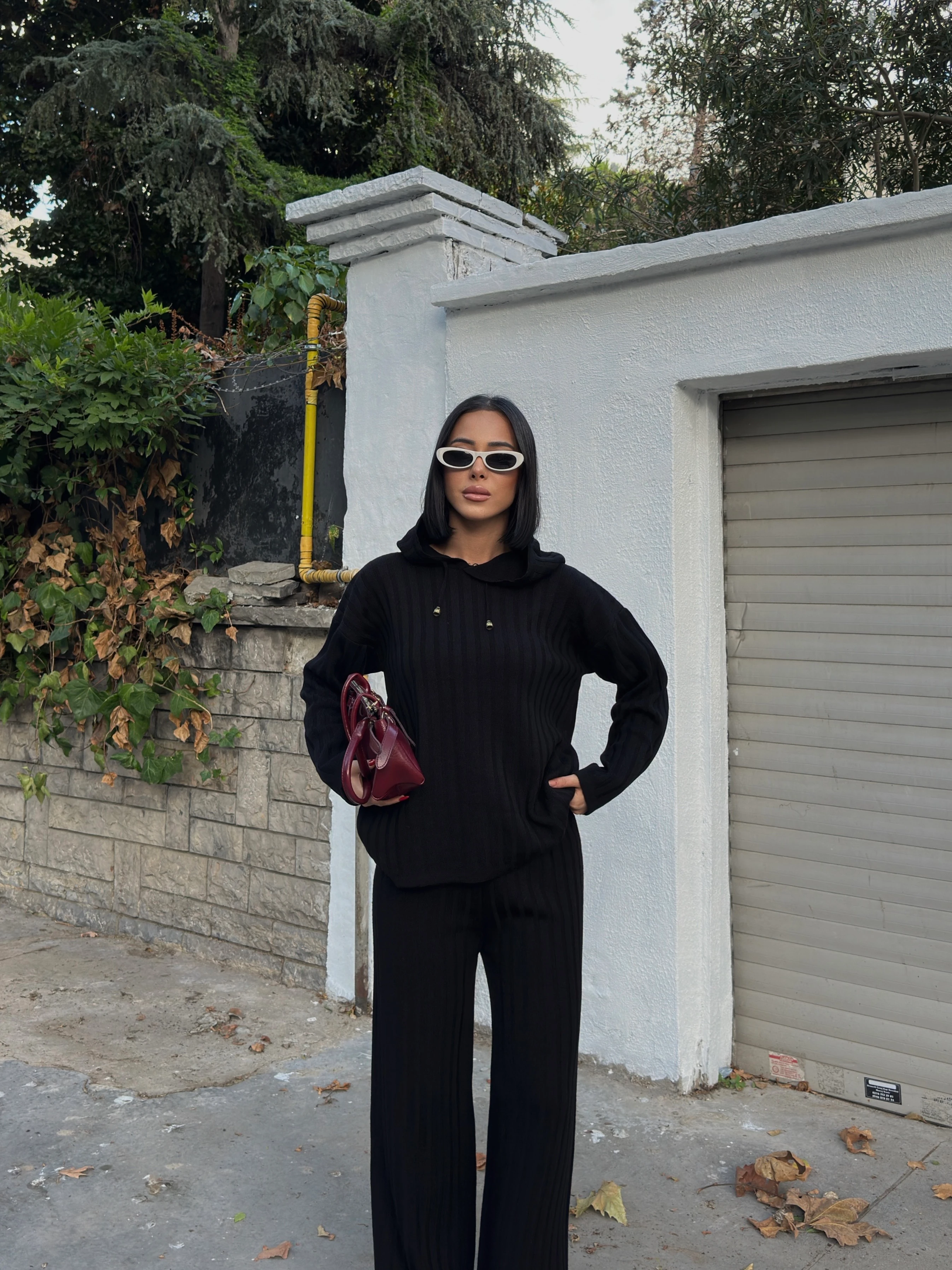 ŞERİT DEAY KAPŞONLU TAKIM - Siyah