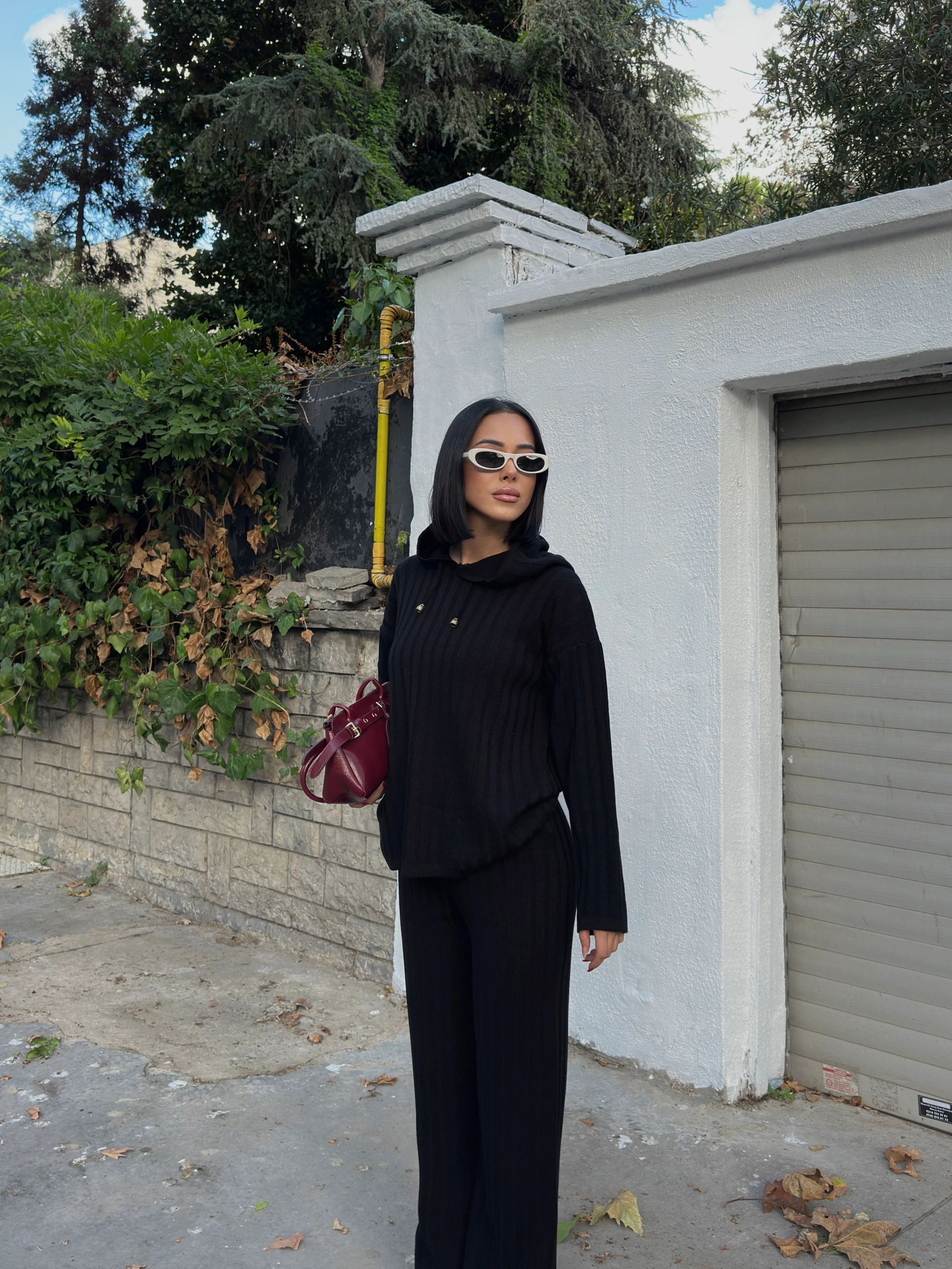 ŞERİT DEAY KAPŞONLU TAKIM - Siyah