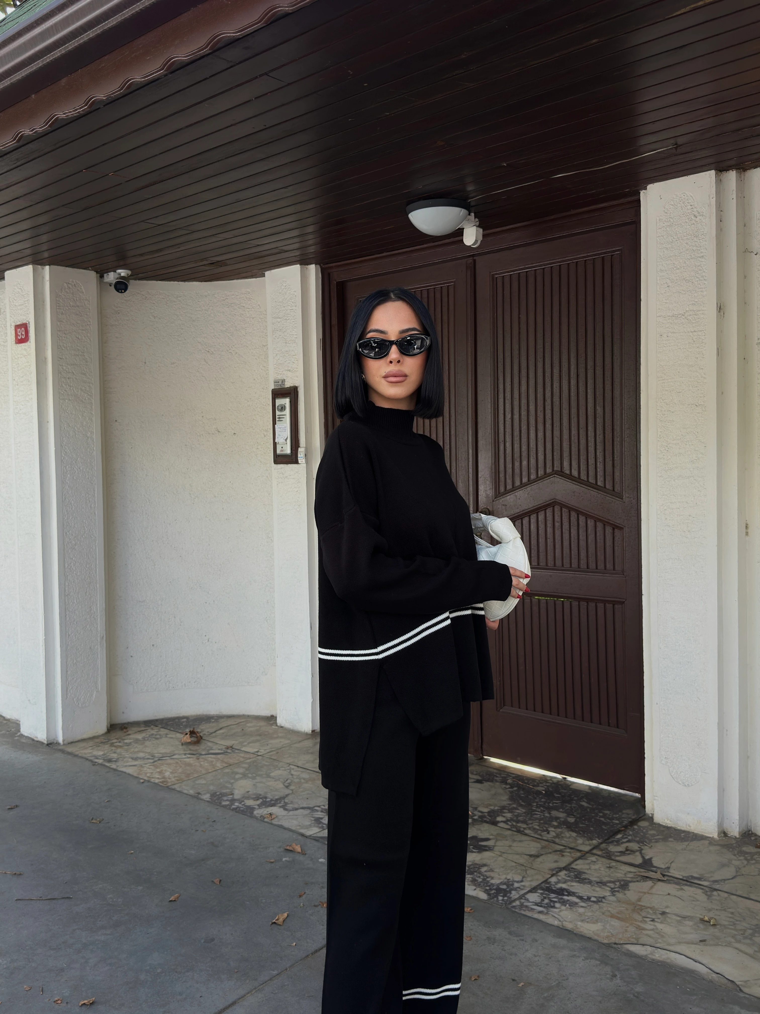 ÇİFT ÇİZGİLİ TAKIM - Siyah