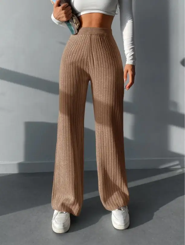 FİTİLLİ TRİKO PANTOLON - Karamel
